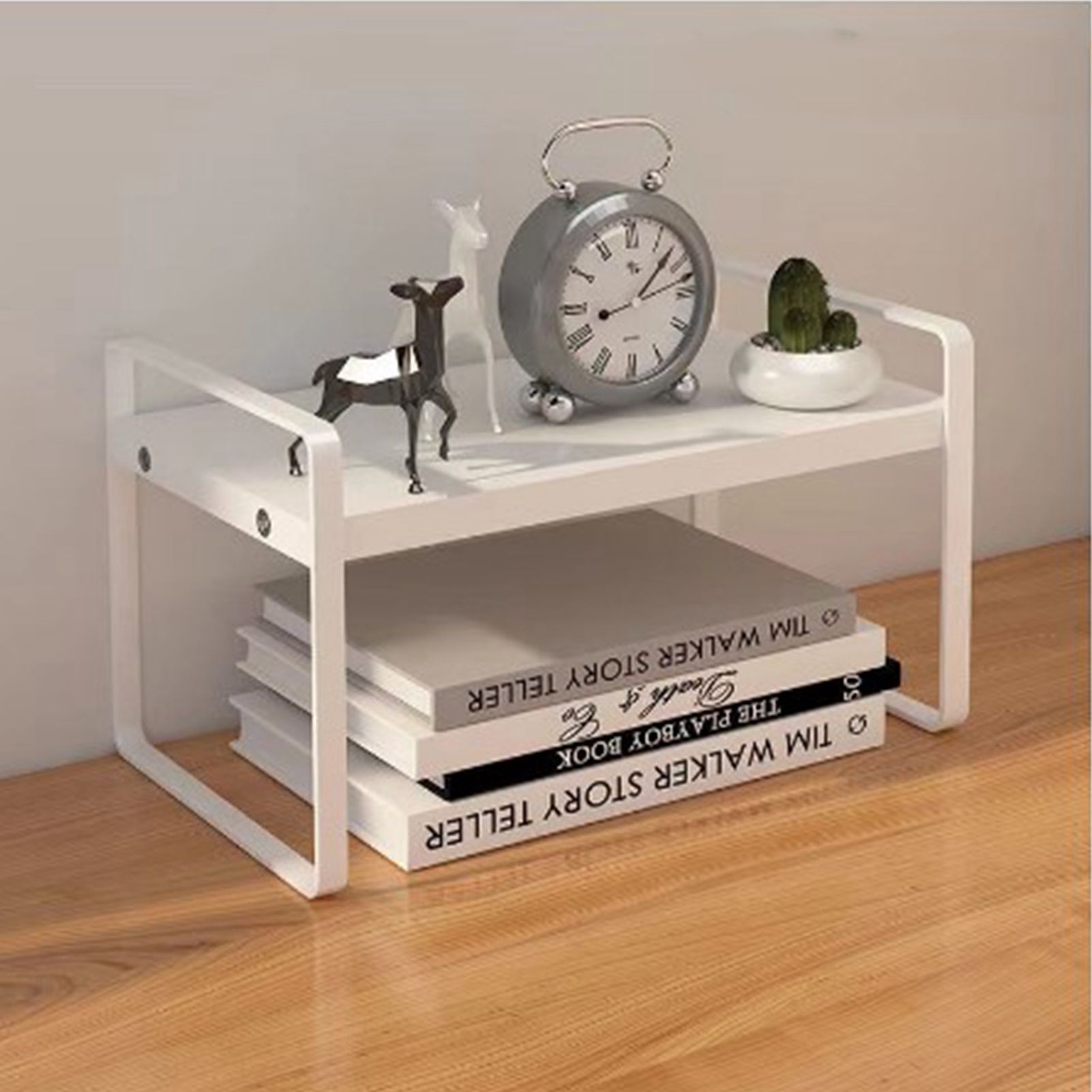 Desktop Bookshelf Organizer Desktop Organizer Office Storage Rack Warm White view 6