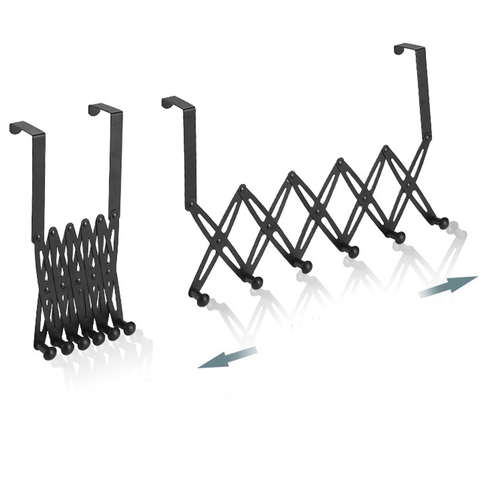 Over Door Hooks Expandable Stainless Steel Clothes Coat Rack for Bedroom view 2