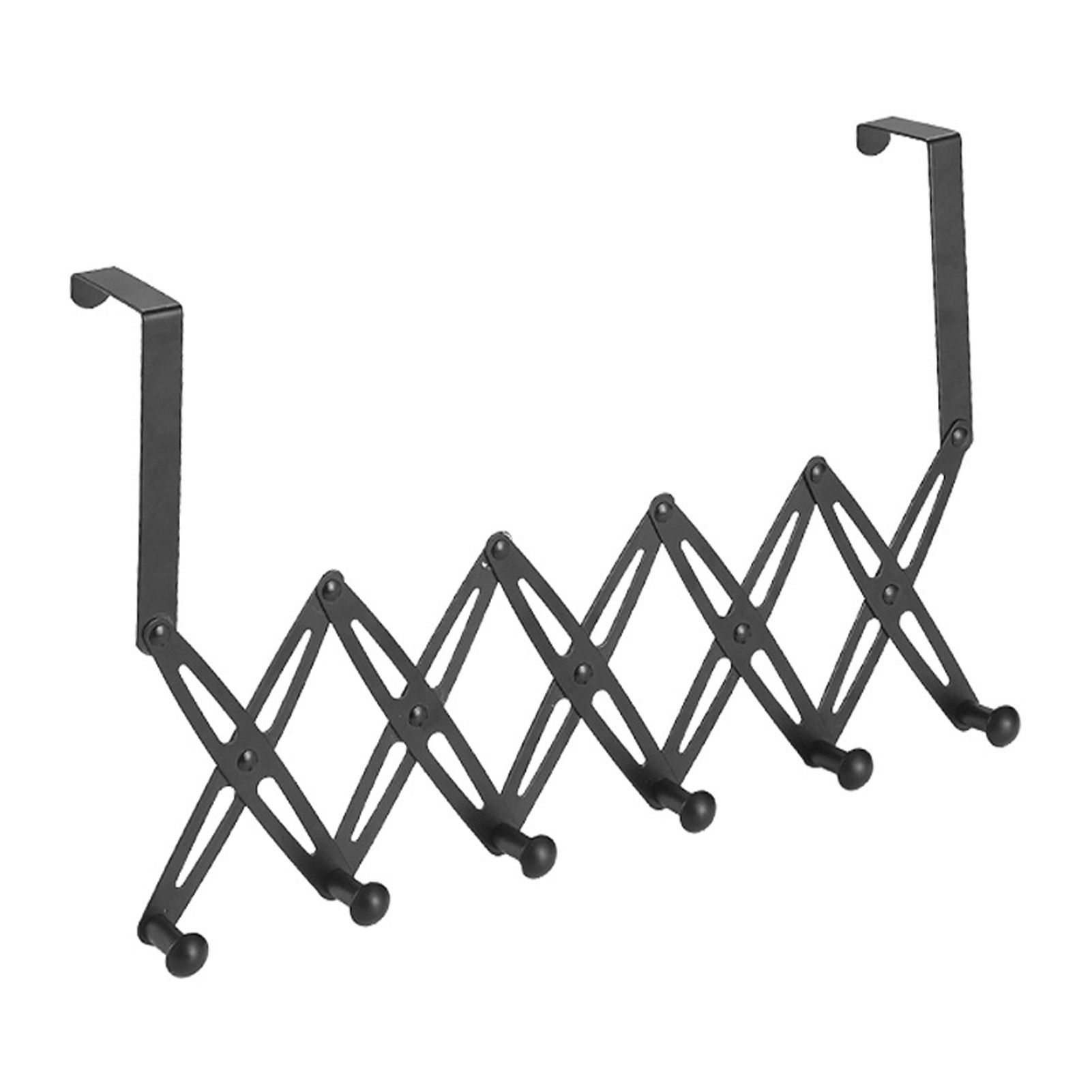 Over Door Hooks Expandable Stainless Steel Clothes Coat Rack for Bedroom view 4