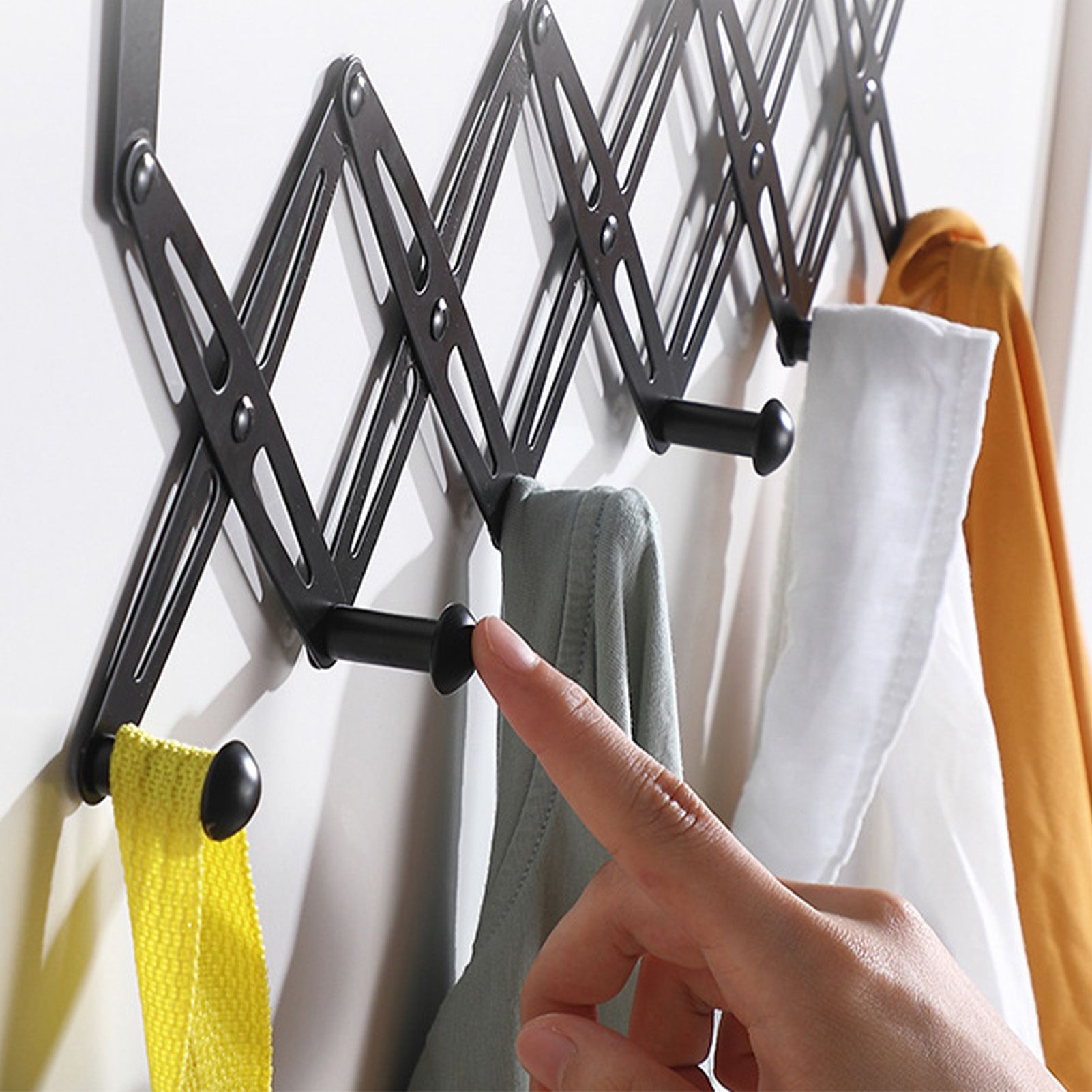 Over Door Hooks Expandable Stainless Steel Clothes Coat Rack for Bedroom view 13