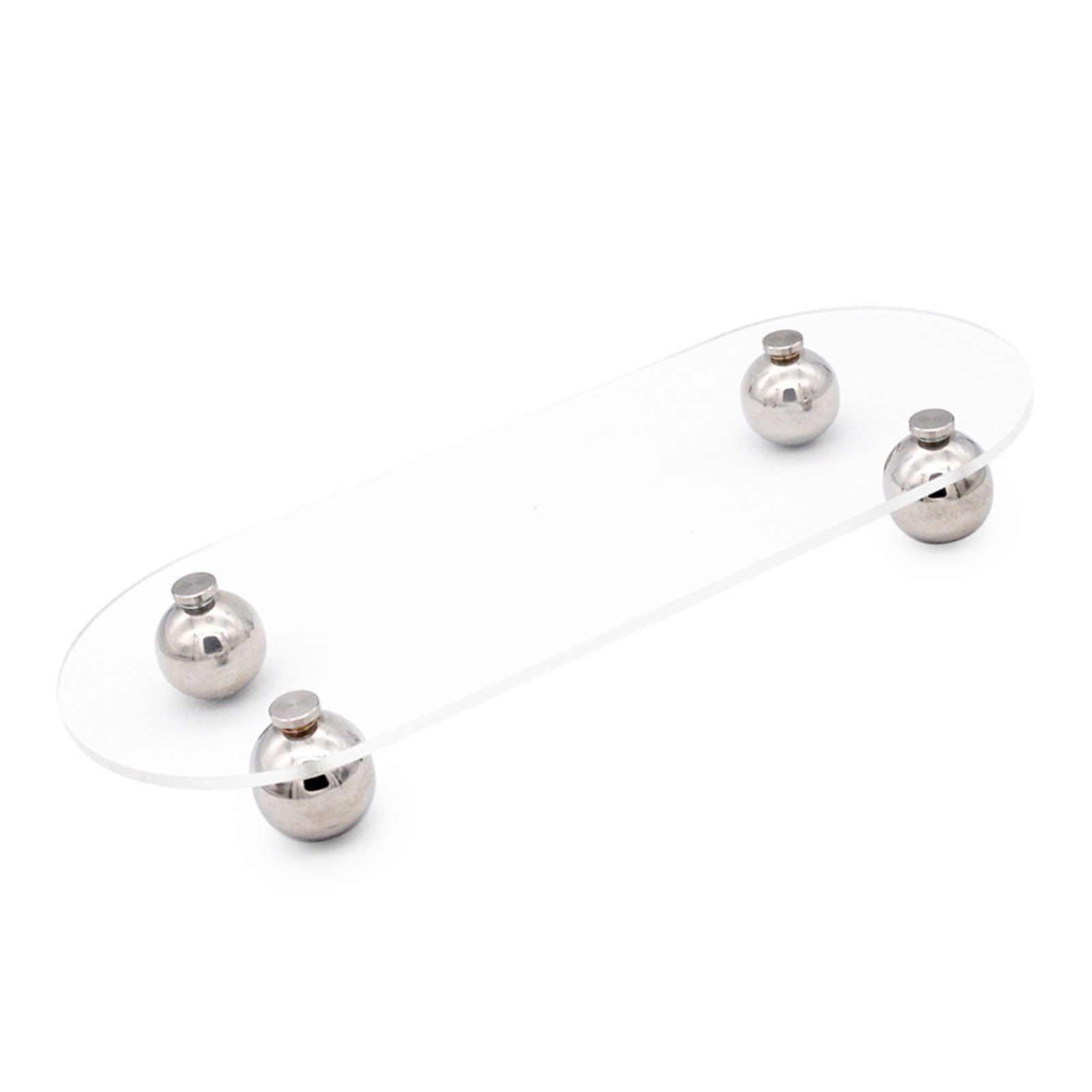 Acrylic Storage Tray Clear Transparent Stainless Steel Round Feet Minimalist view 2