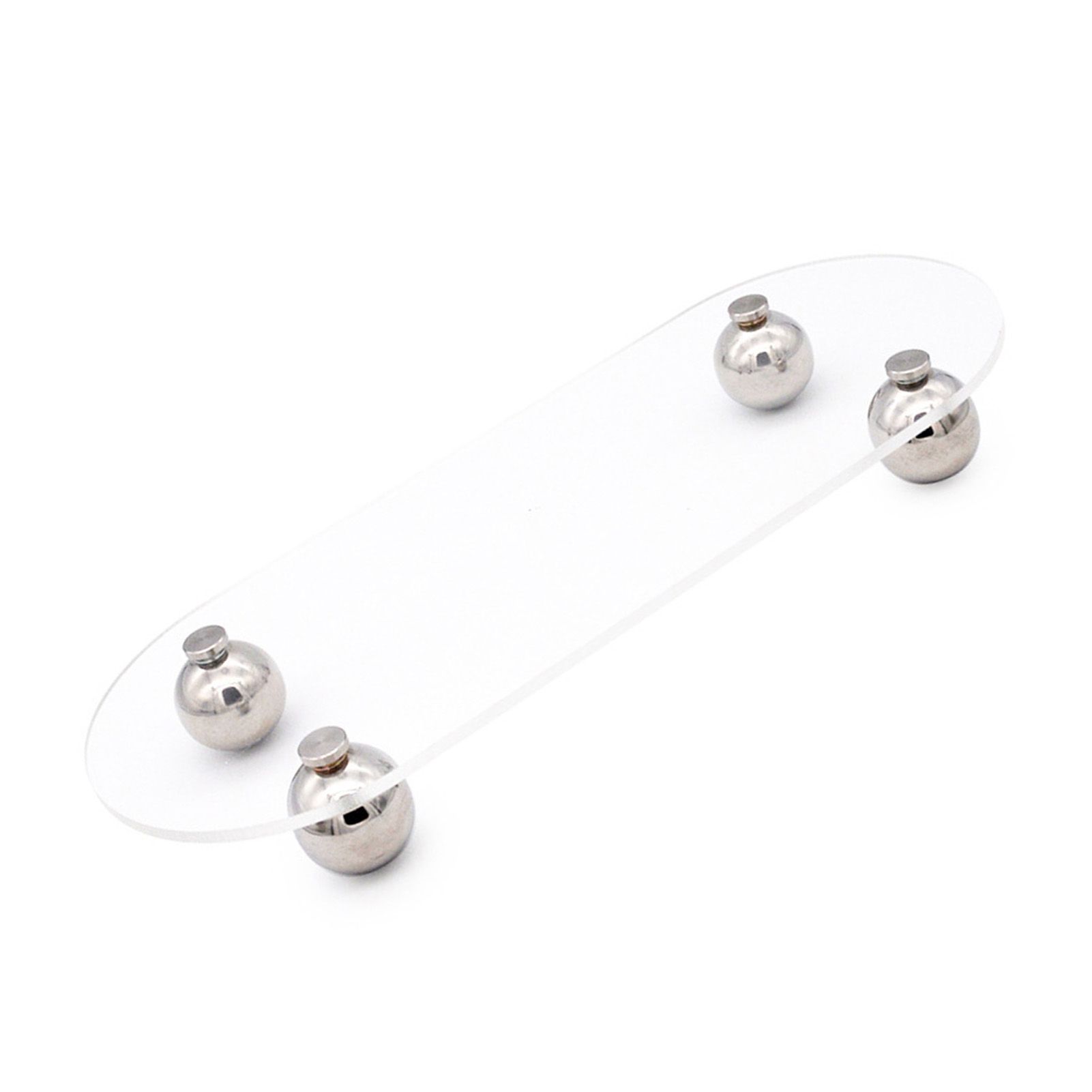 Acrylic Storage Tray Clear Transparent Stainless Steel Round Feet Minimalist view 3