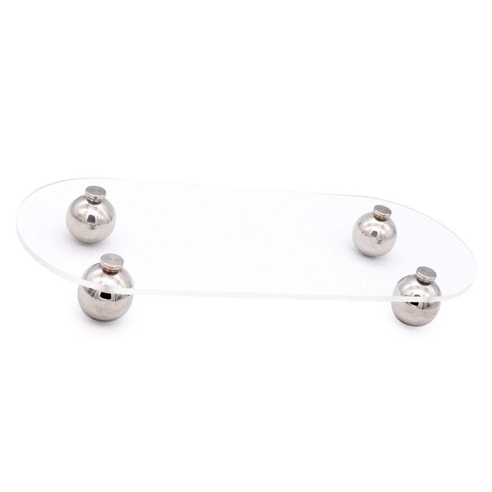 Acrylic Storage Tray Clear Transparent Stainless Steel Round Feet Minimalist view 4