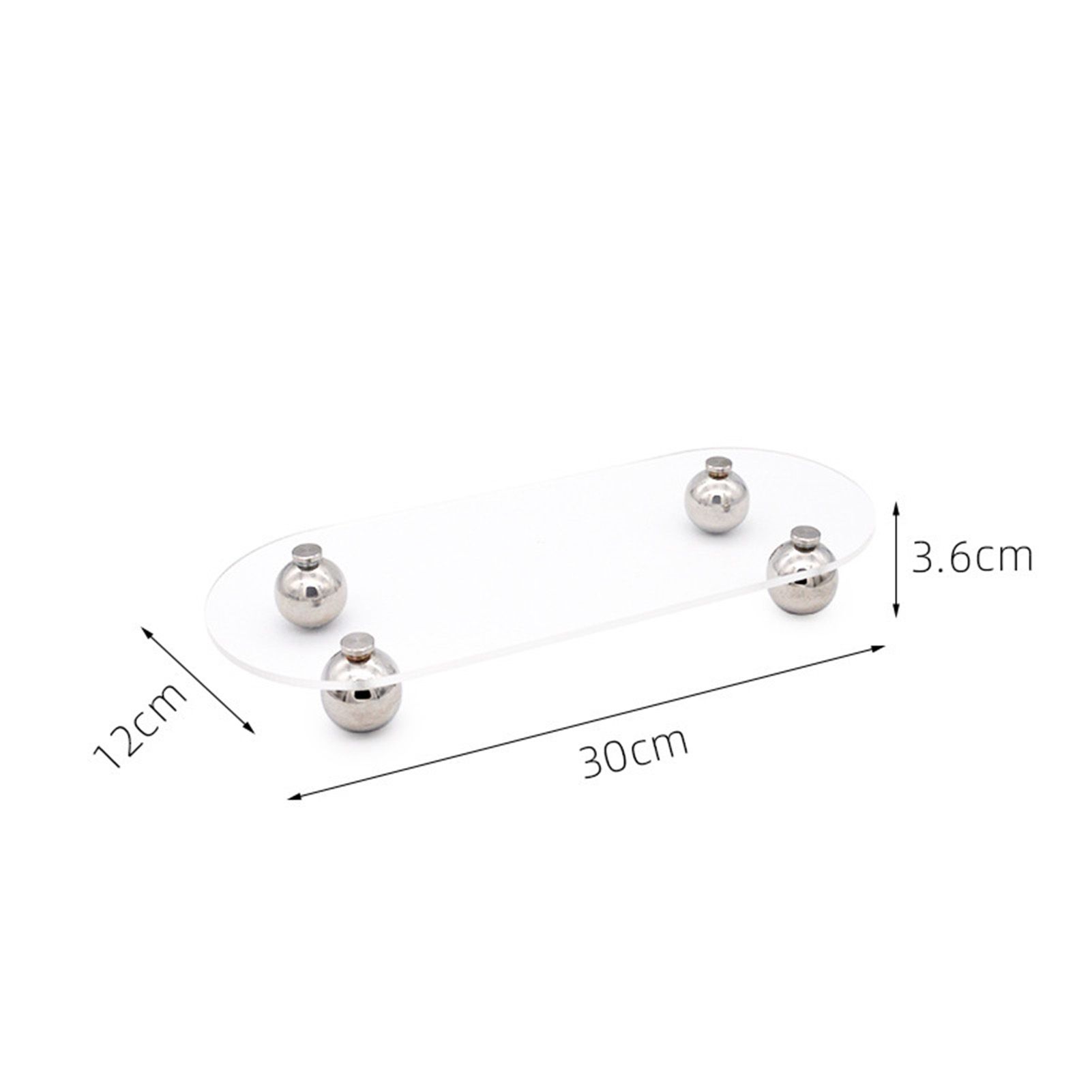 Acrylic Storage Tray Clear Transparent Stainless Steel Round Feet Minimalist view 8