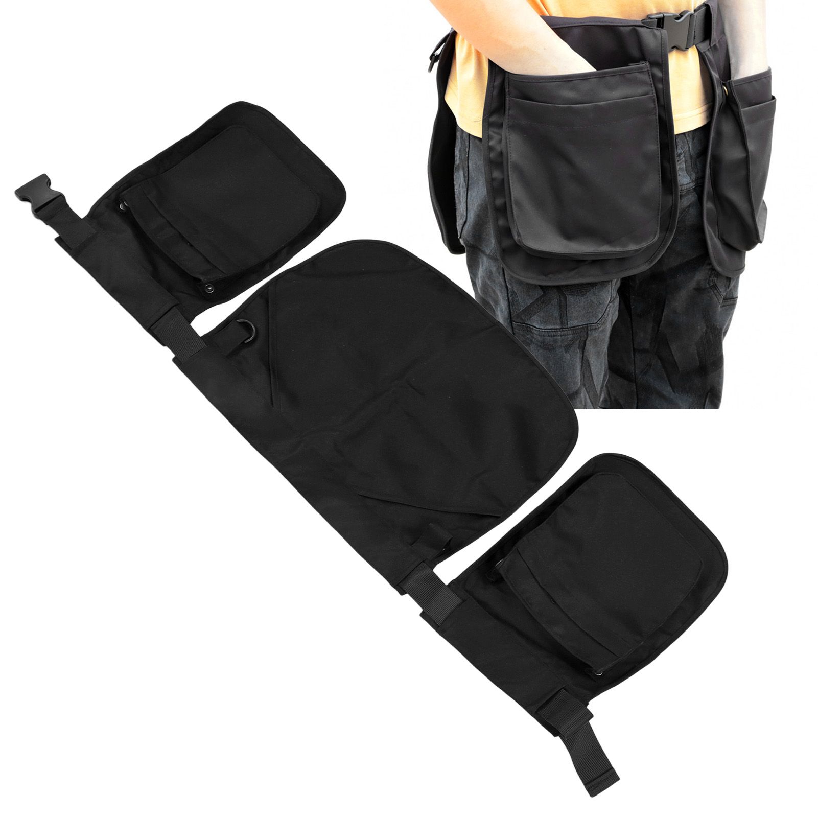 Waist Apron Bag Multi Pocket Waist Belt Bag Fashionable Zipper Closure Tool view 12