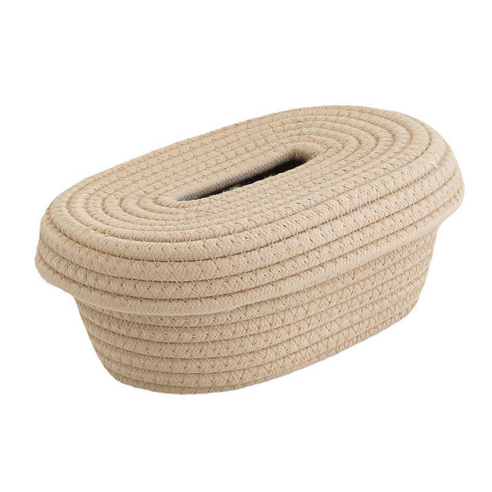 Tissue Box Cover Handmade Cotton Rope Napkin Tissue Holder Decorative view 3