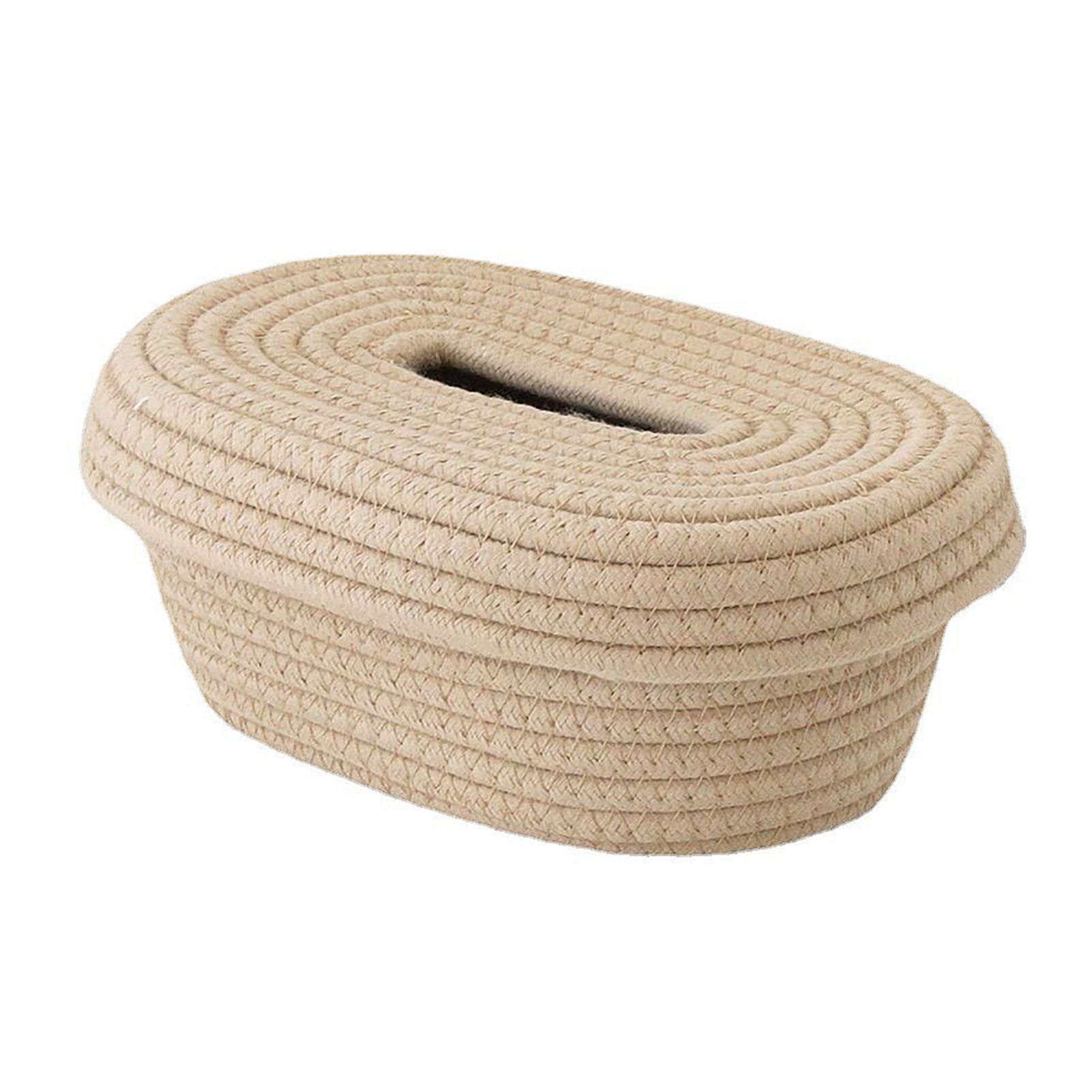 Tissue Box Cover Handmade Cotton Rope Napkin Tissue Holder Decorative view 4
