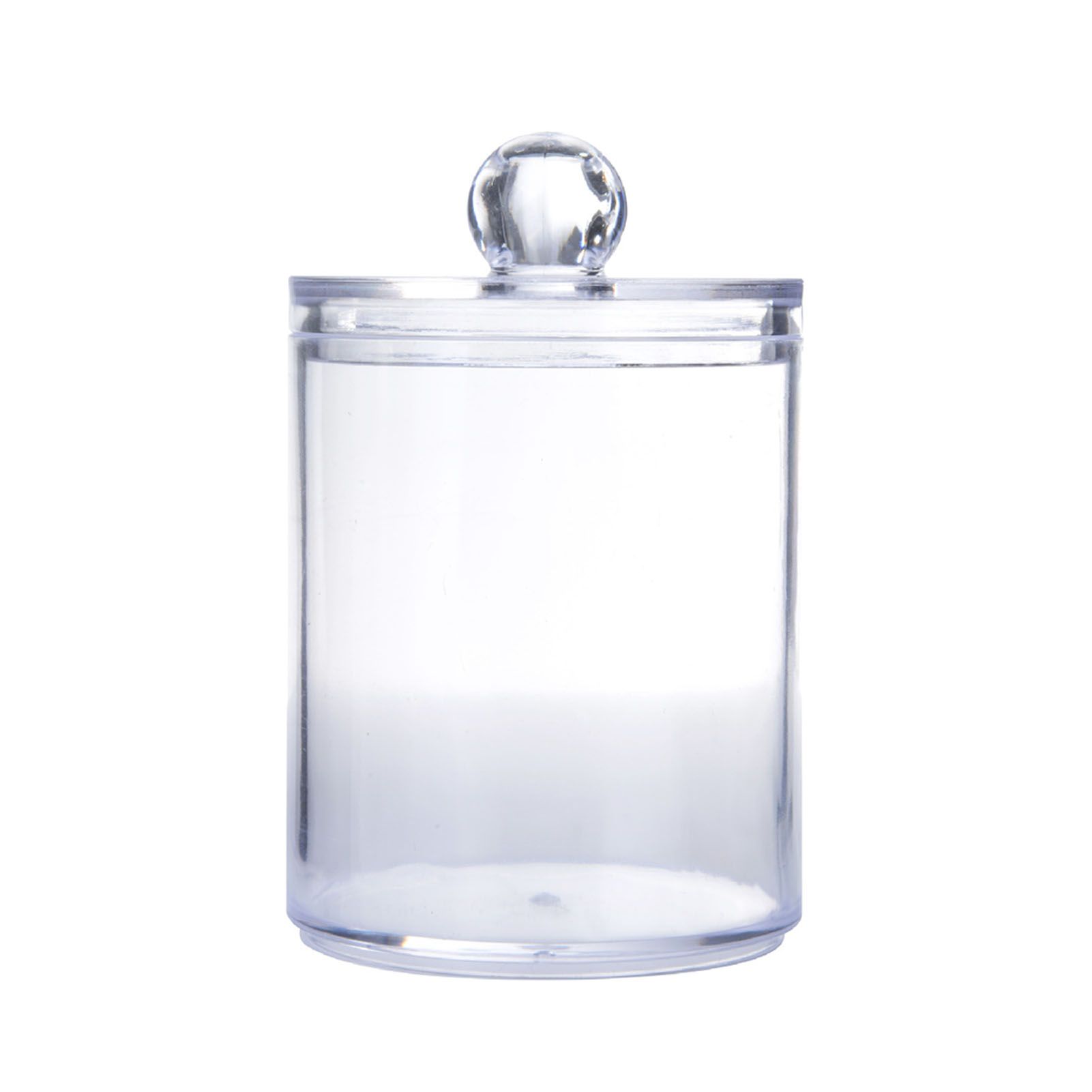 4Pcs Storage Jar Clear Round PS Plastic Bathroom Canister Set for Qtips Cotton view 8