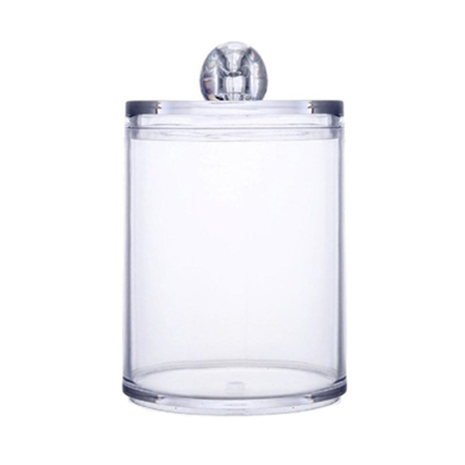 4Pcs Storage Jar Clear Round PS Plastic Bathroom Canister Set for Qtips Cotton view 9