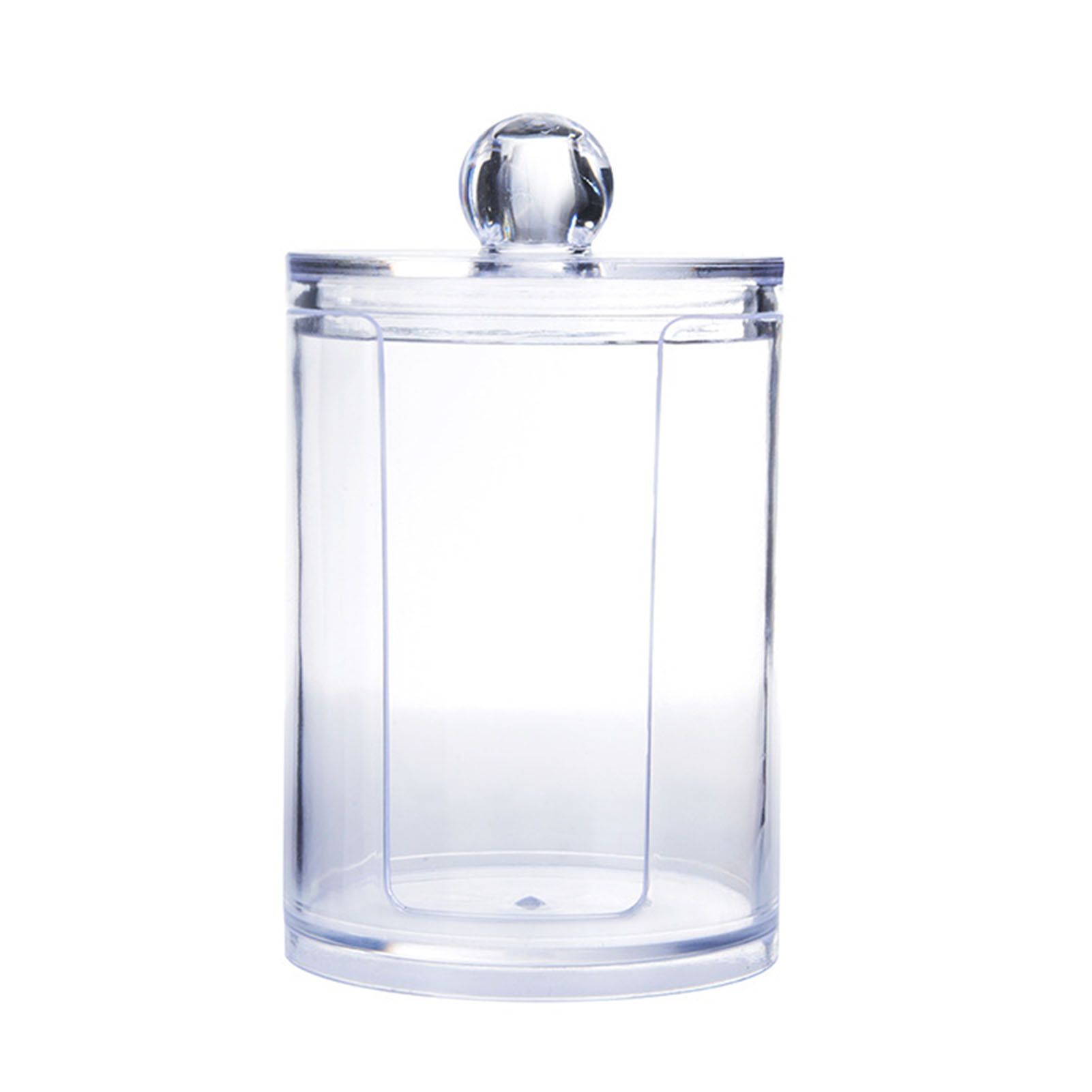 4Pcs Storage Jar Clear Round PS Plastic Bathroom Canister Set for Qtips Cotton view 10