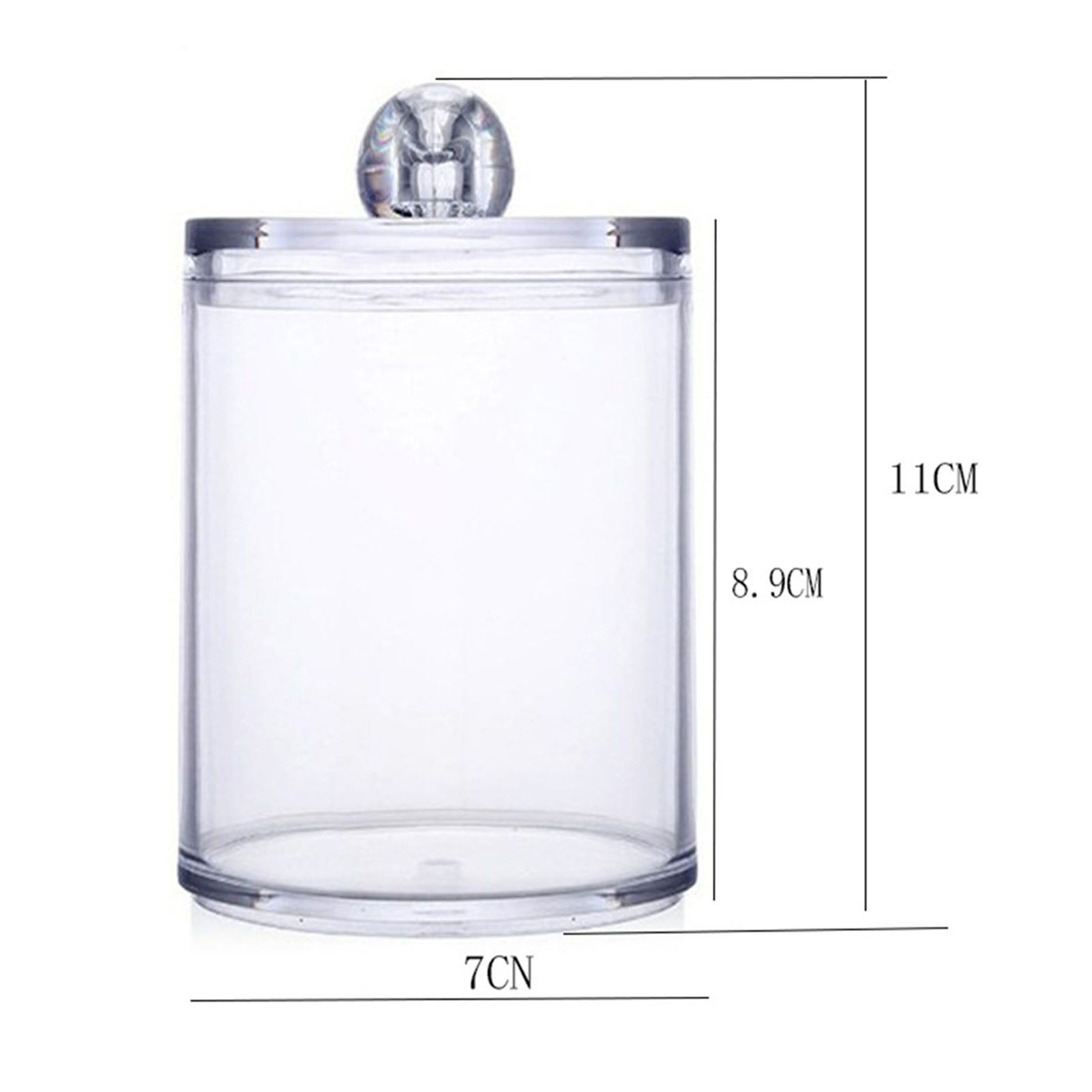 4Pcs Storage Jar Clear Round PS Plastic Bathroom Canister Set for Qtips Cotton view 11