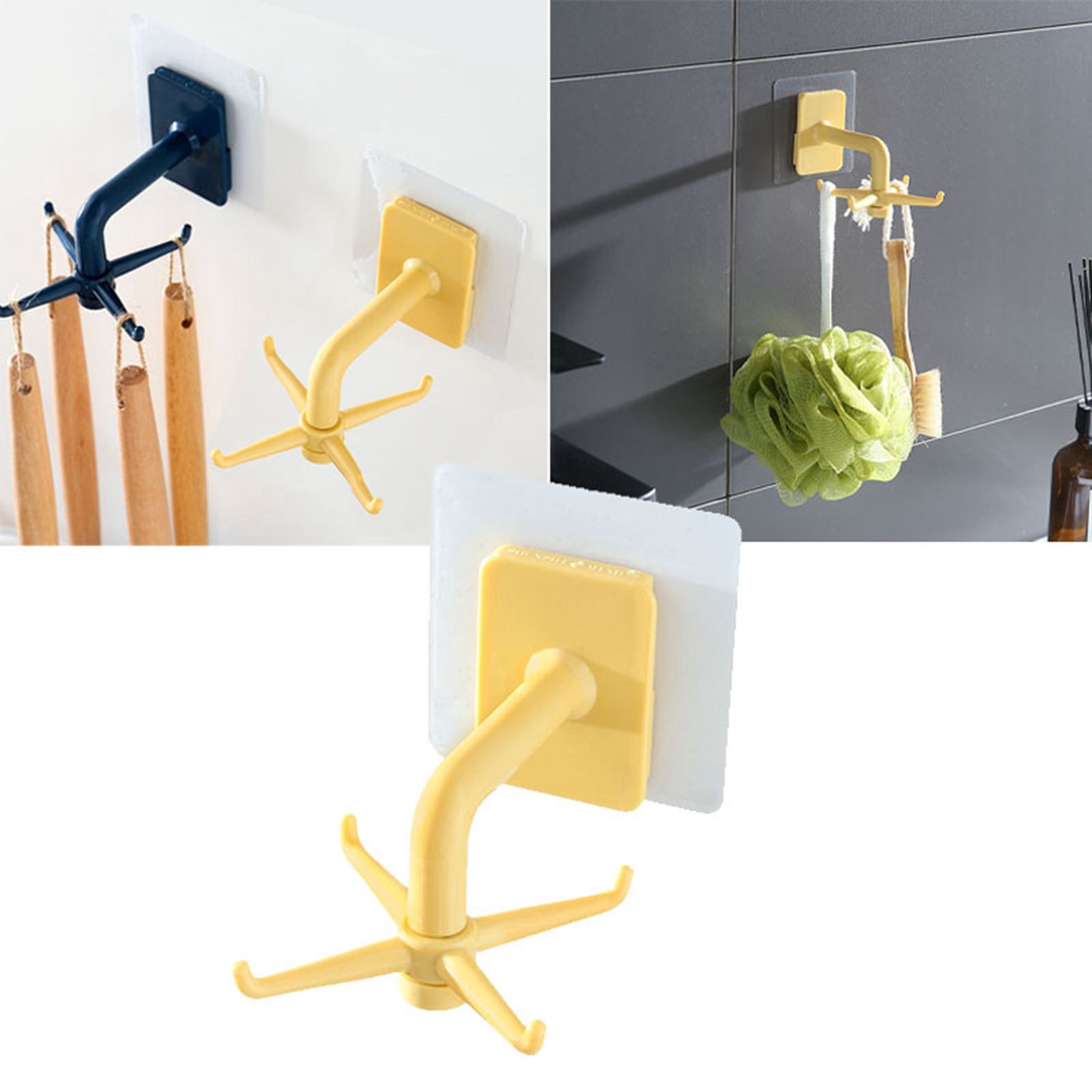 Hanging Utensil Holder Hooks 4 Claws 360° Rotatable Moisture Proof Strong view 13