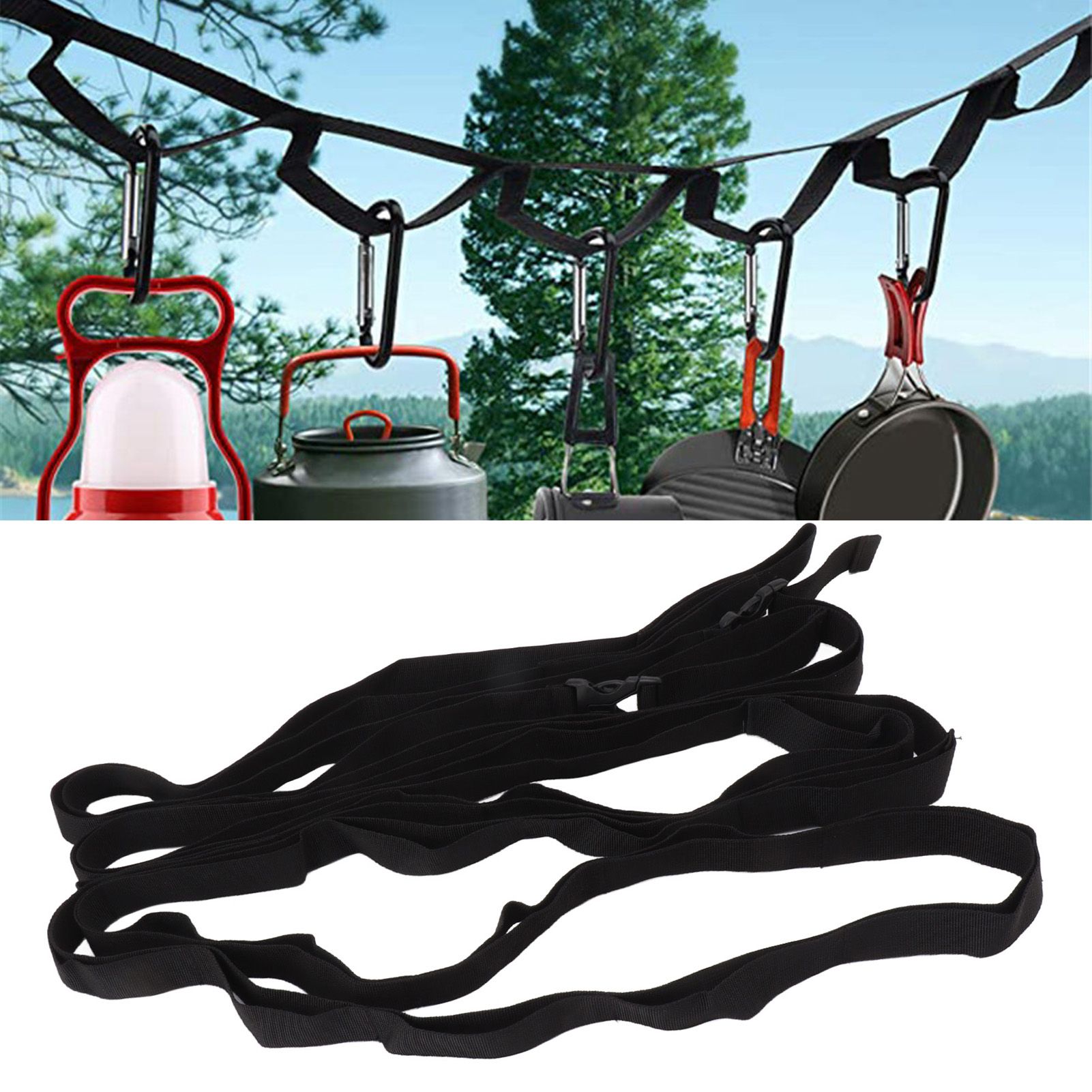 Camping Clothesline Multifunctional Nylon Laundry Clothesline Drying Line for view 10