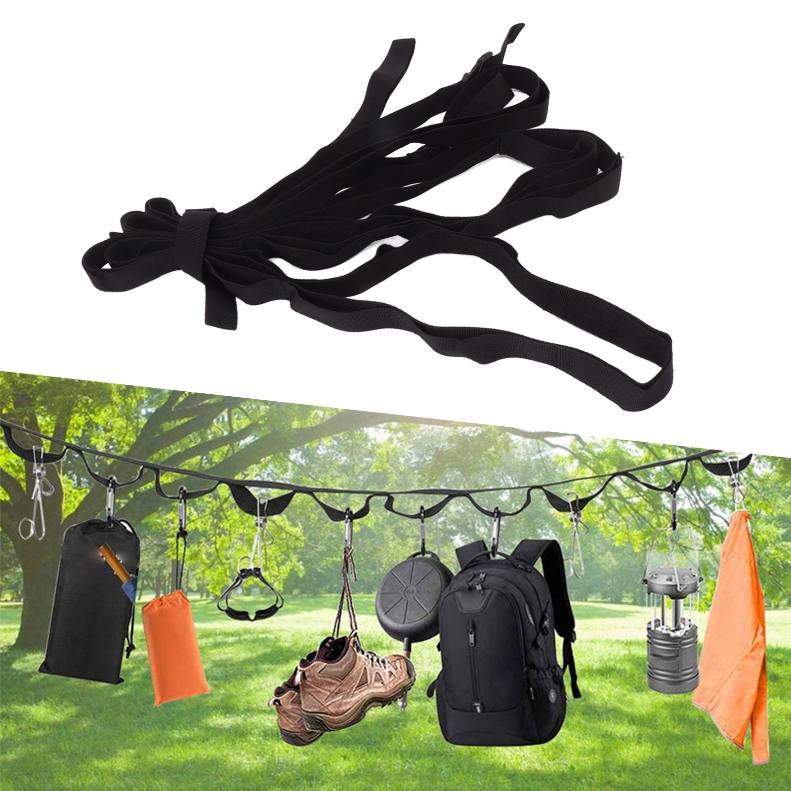 Camping Clothesline Multifunctional Nylon Laundry Clothesline Drying Line for view 11