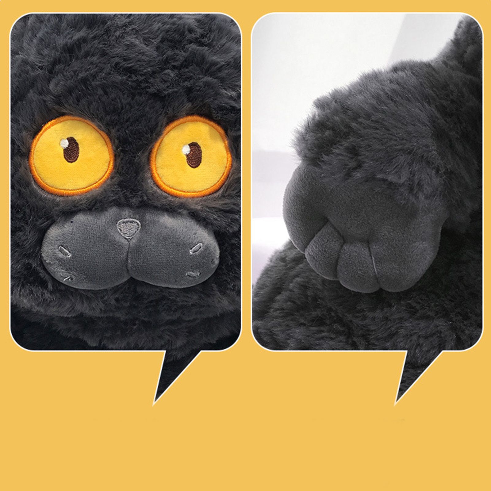 Cat Plush Toy Cute Soft Skin Friendly Fluffy Staring Short Plush Cat Hugging view 7