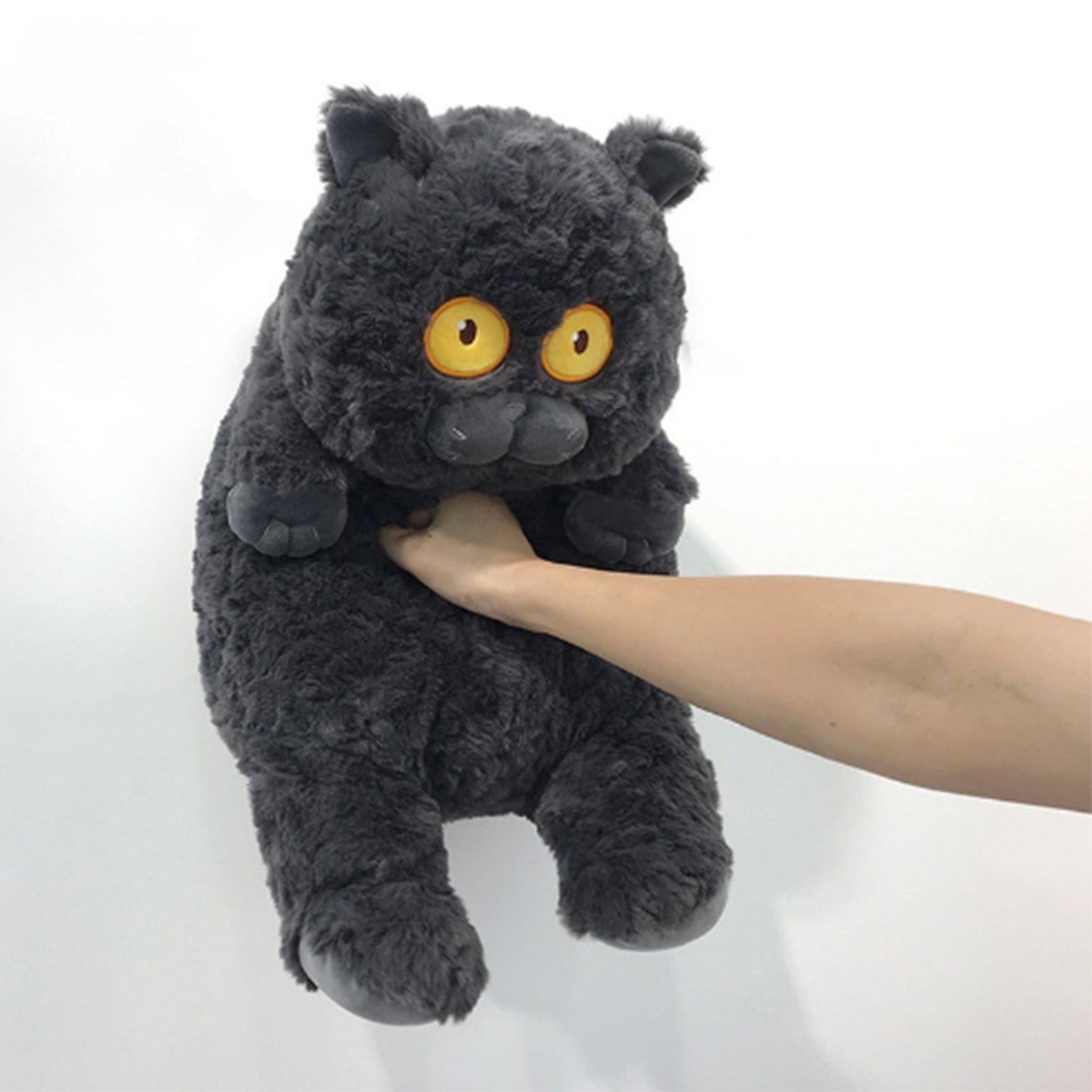 Cat Plush Toy Cute Soft Skin Friendly Fluffy Staring Short Plush Cat Hugging view 9