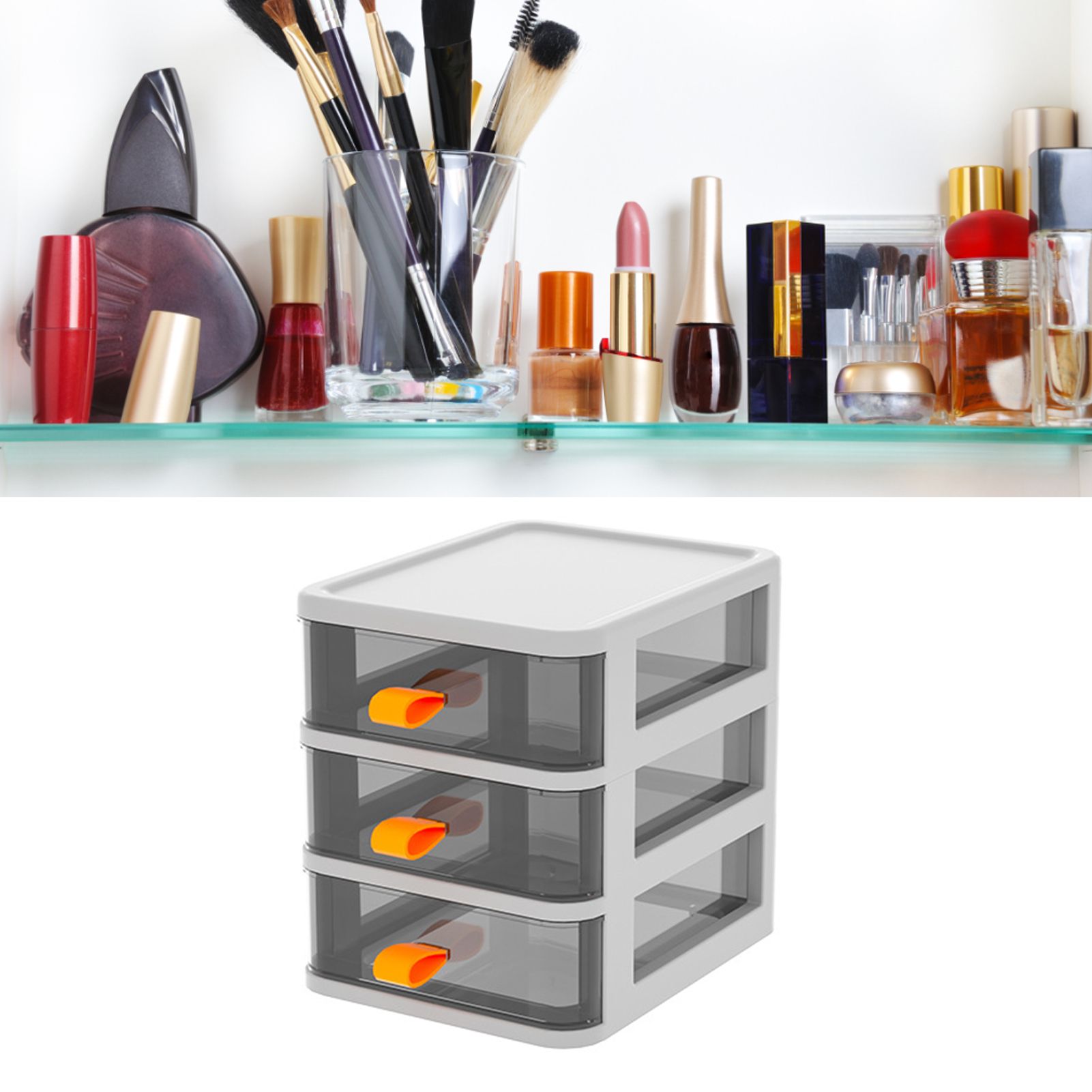 Drawer Type Desktop Storage Box Transparent Desktop Stationery Organizer with view 12