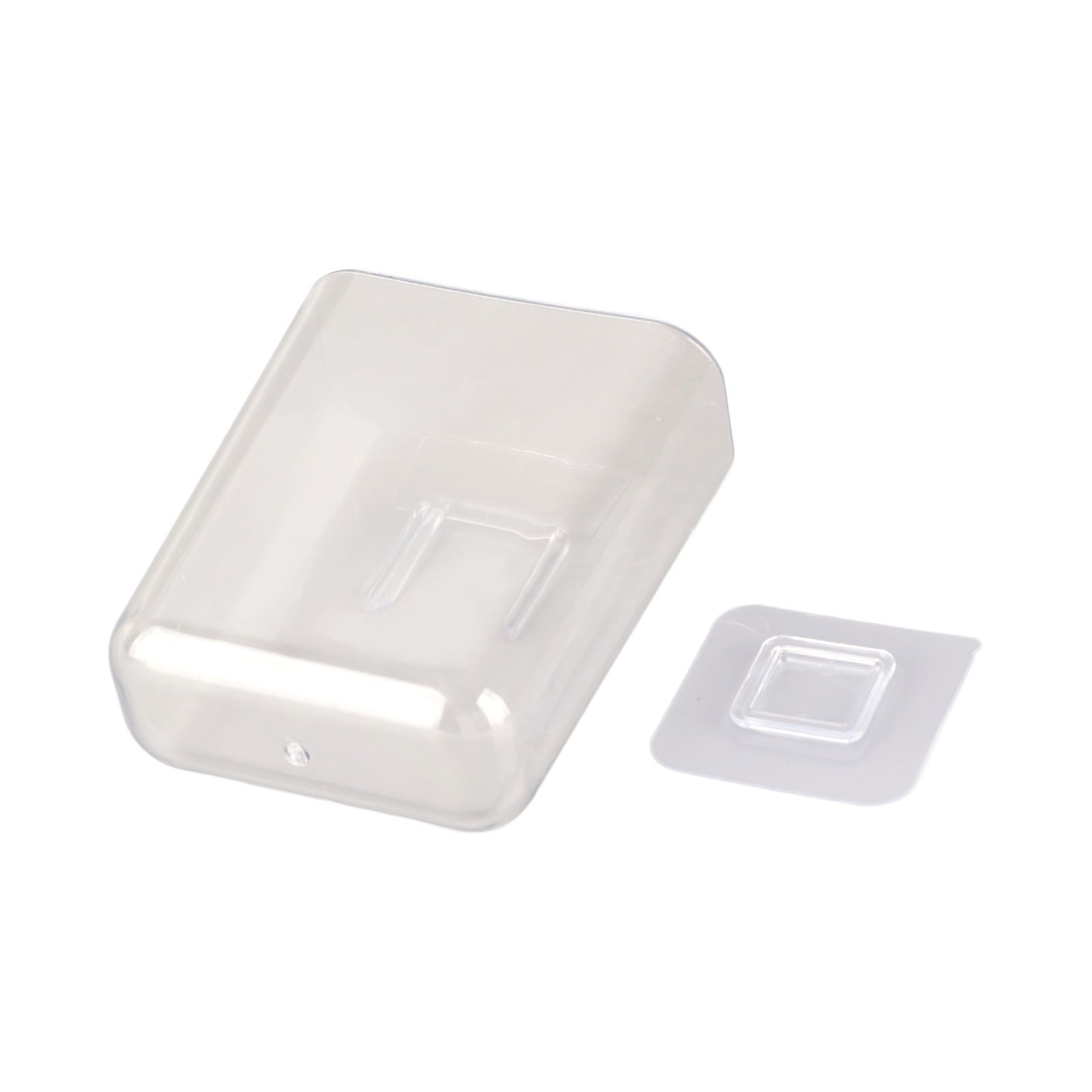 Adhesive Storage Bin Transparent Plastic Wall Mounted Floating Storage Holder