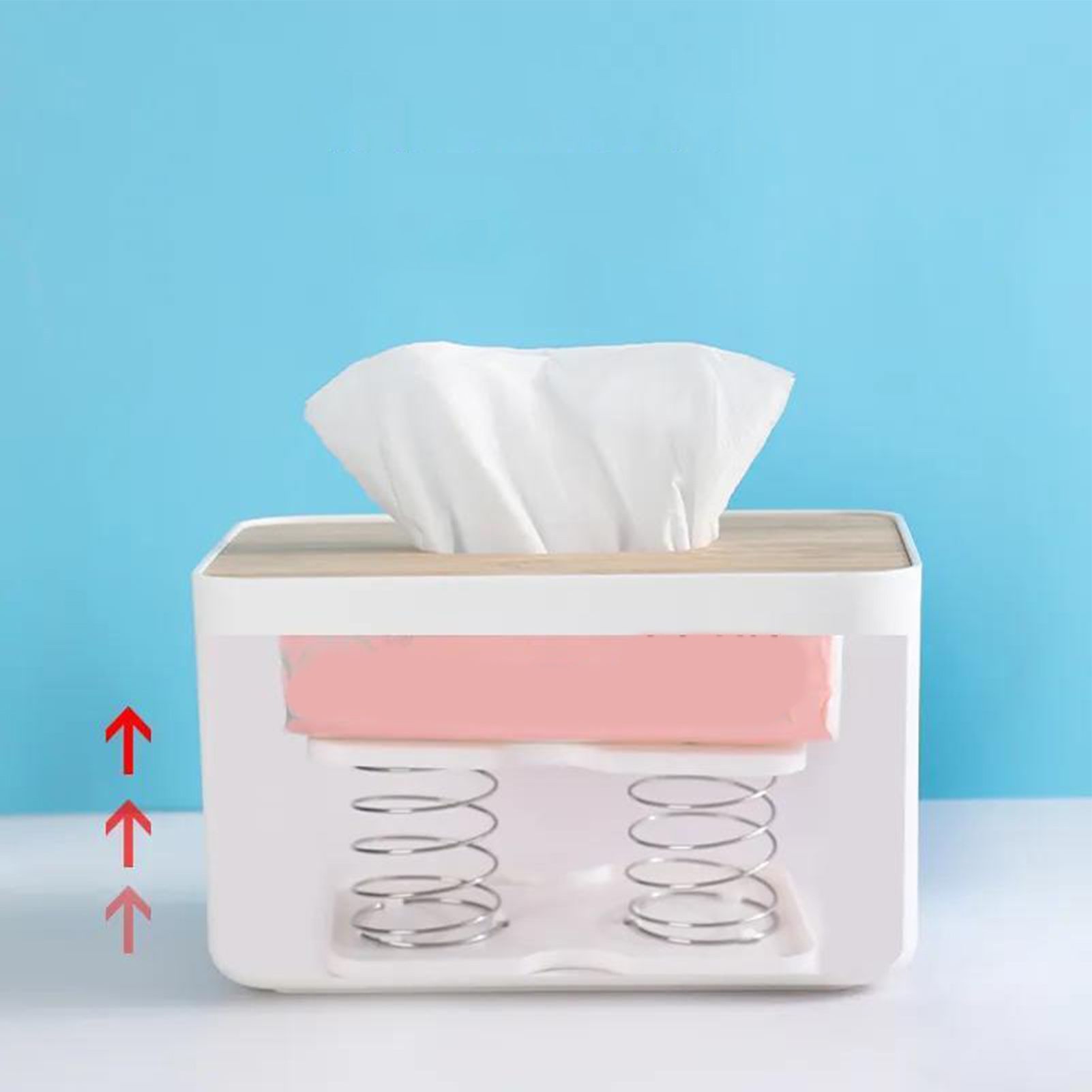 Tissue Box Spring Support Automatic Lifting Flexible Tissue Spring Bracket view 11