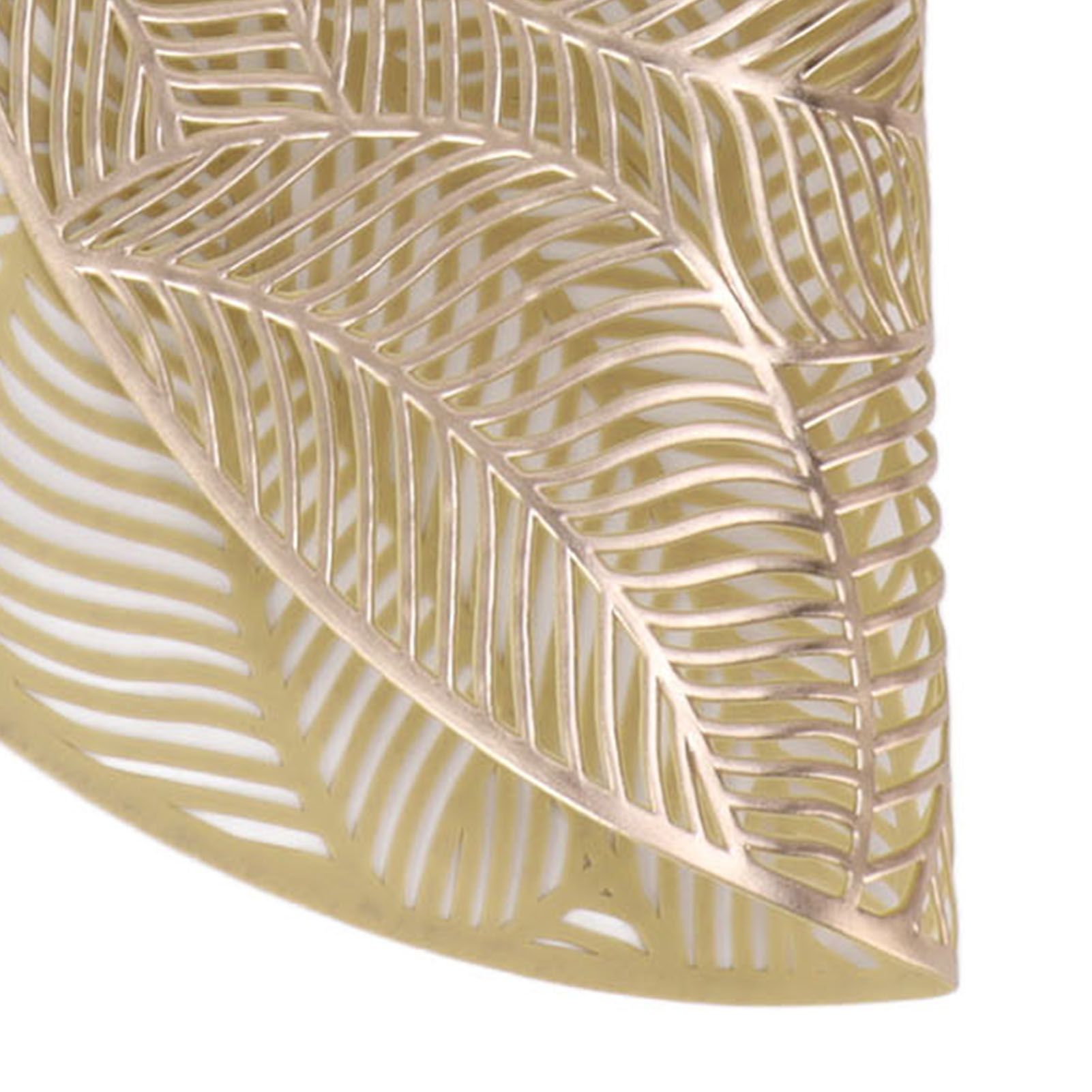 6 Pcs Round Placemat Gold Hollowed Eco Friendly PVC Heat Resistant 38cm Dining view 15