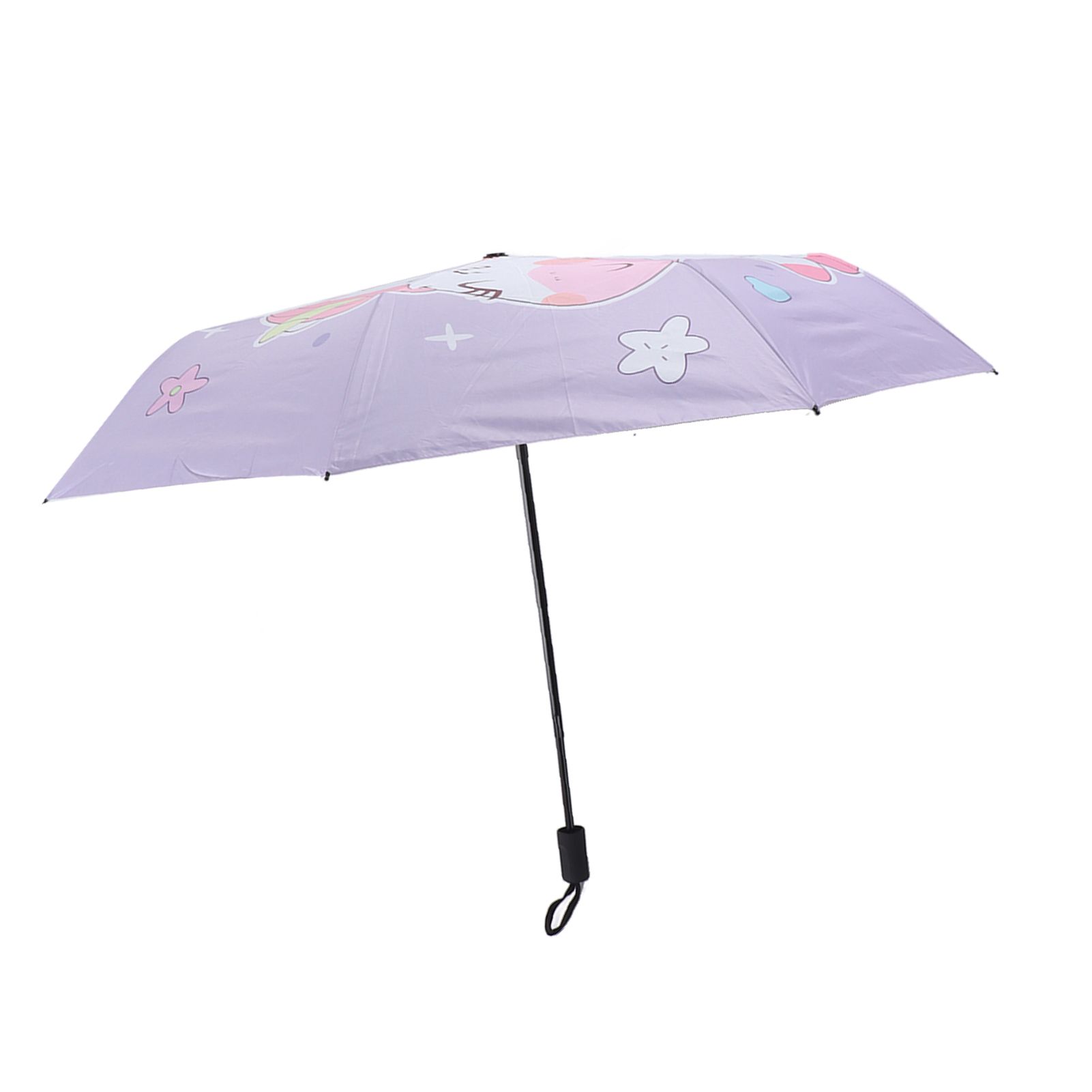 Children Umbrella 3 Fold Reflective Edge Cartoon Portable Kids Sun Rain view 5
