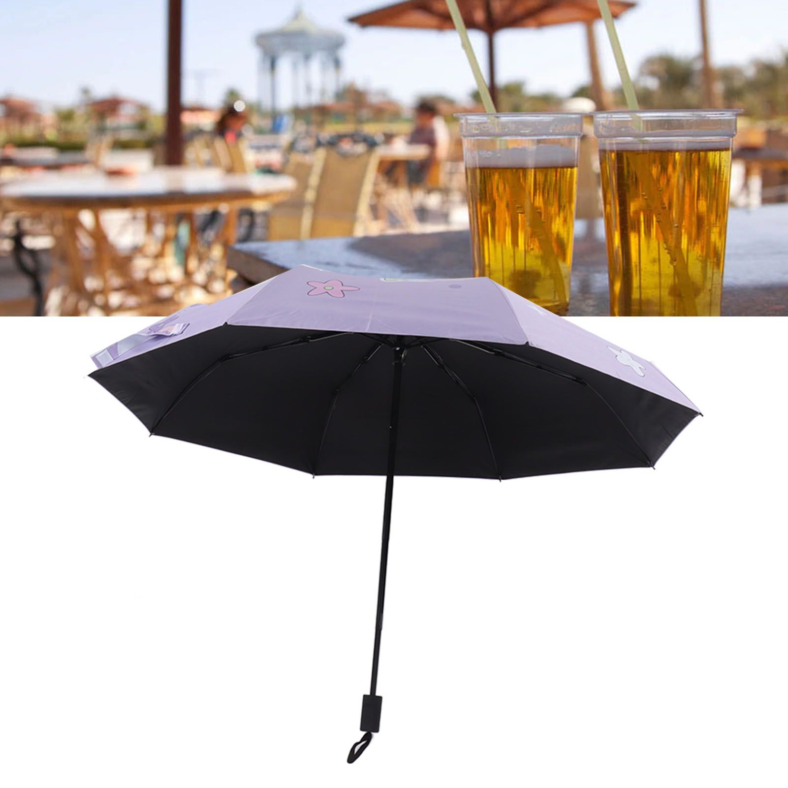 Children Umbrella 3 Fold Reflective Edge Cartoon Portable Kids Sun Rain view 11