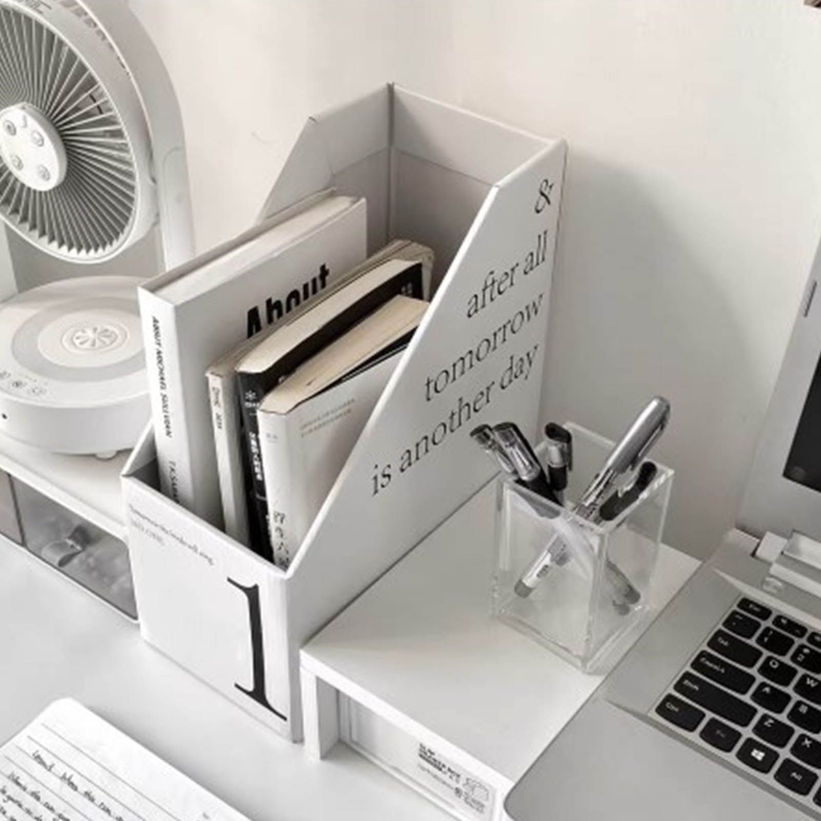 Vertical File Folder Bin Paper Number Marking Slim Desk Storage Organizer for view 13