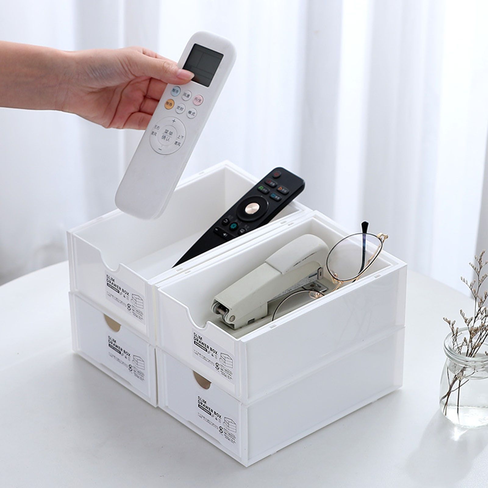 Desktop Storage Box Plastic Desk Makeup Organizer Stationery Supplies Storage view 6