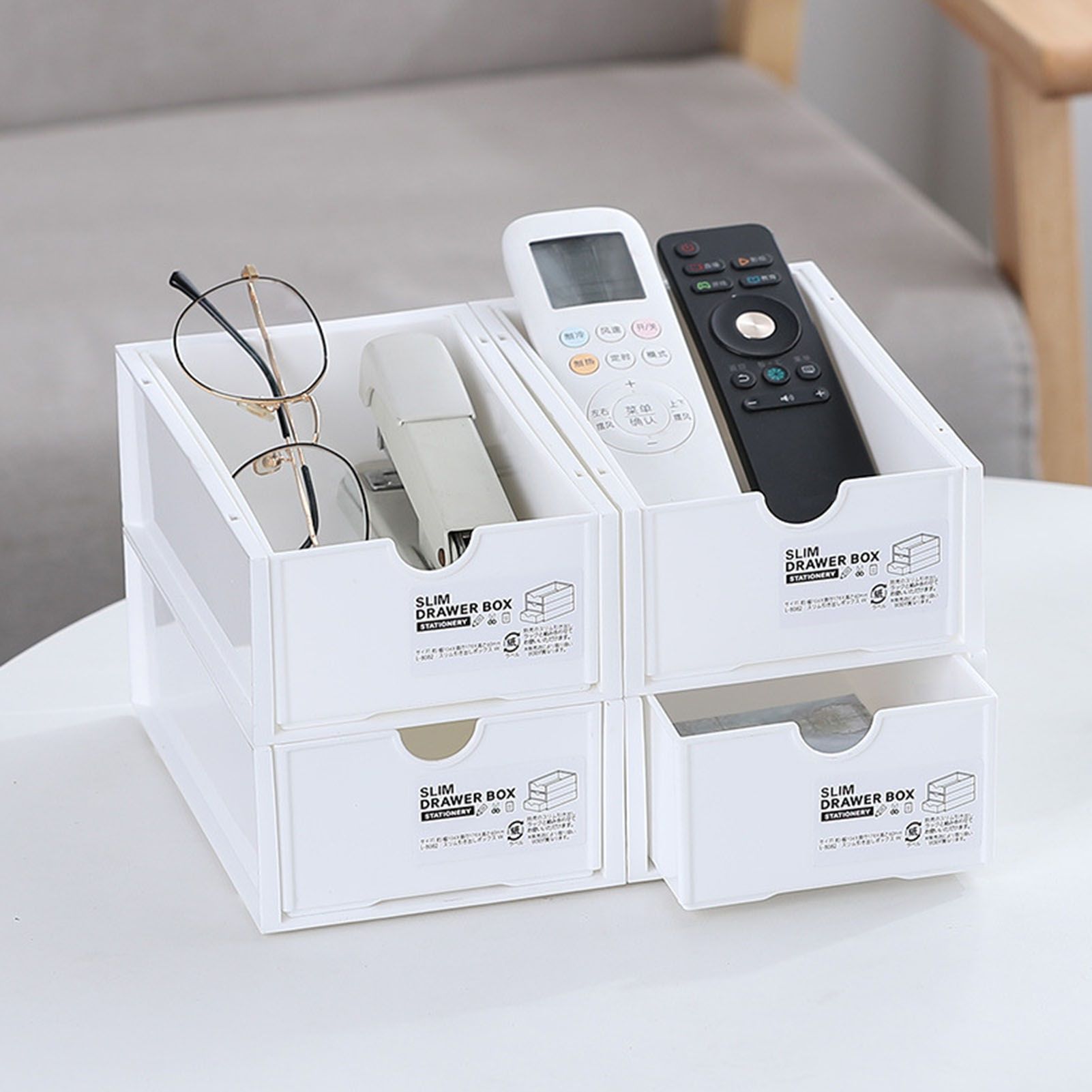 Desktop Storage Box Plastic Desk Makeup Organizer Stationery Supplies Storage view 12