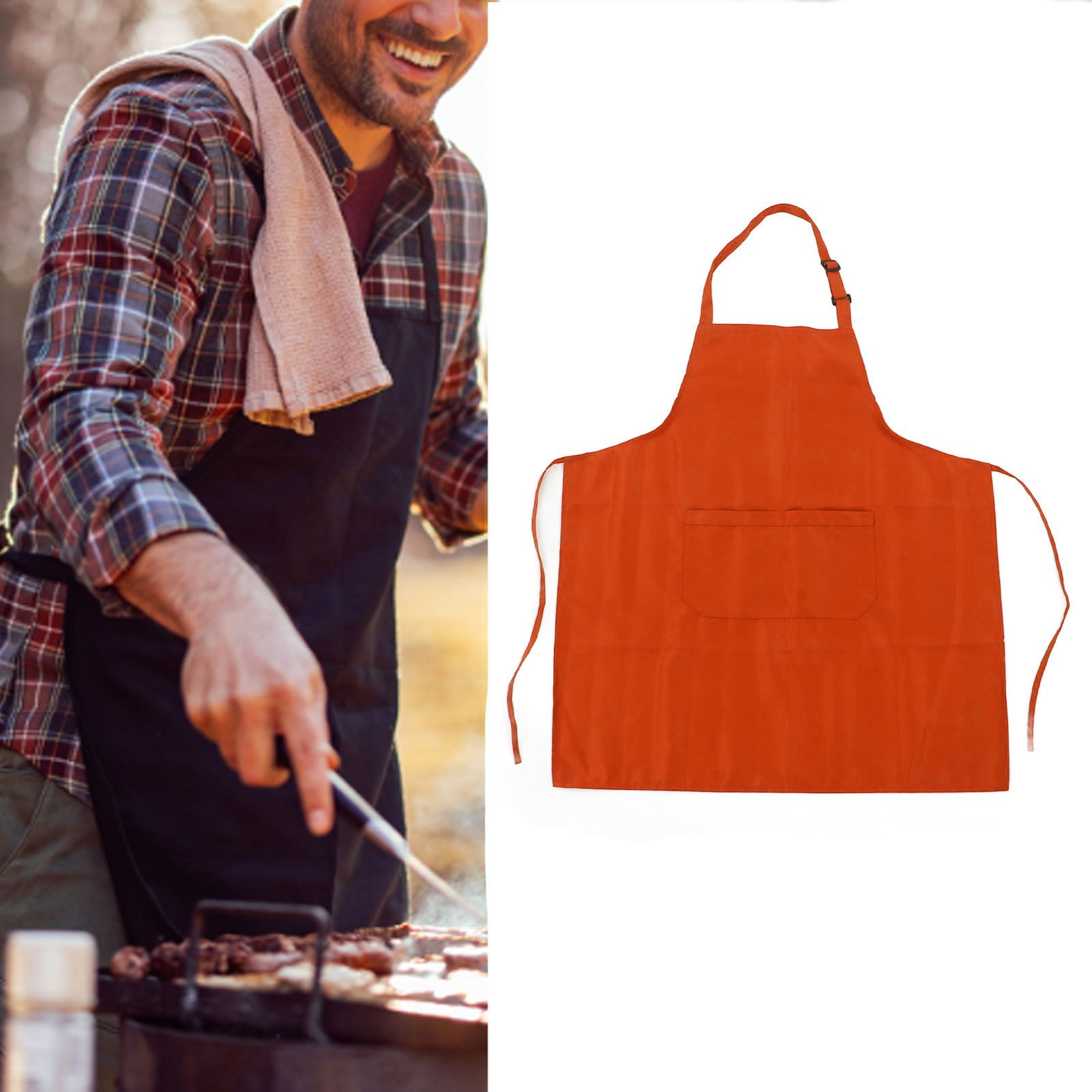 Cooking Apron Waterproof Adjustable Neck Strap Breathable Soft Kitchen Bib view 12