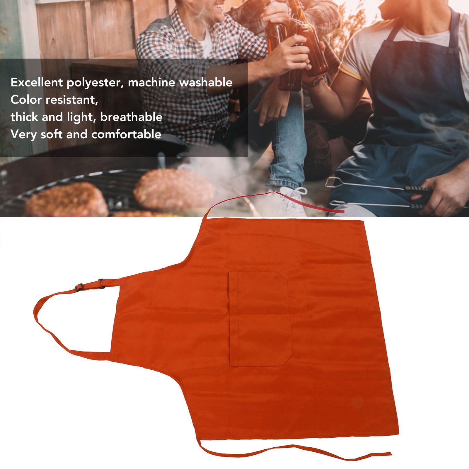 Cooking Apron Waterproof Adjustable Neck Strap Breathable Soft Kitchen Bib view 15