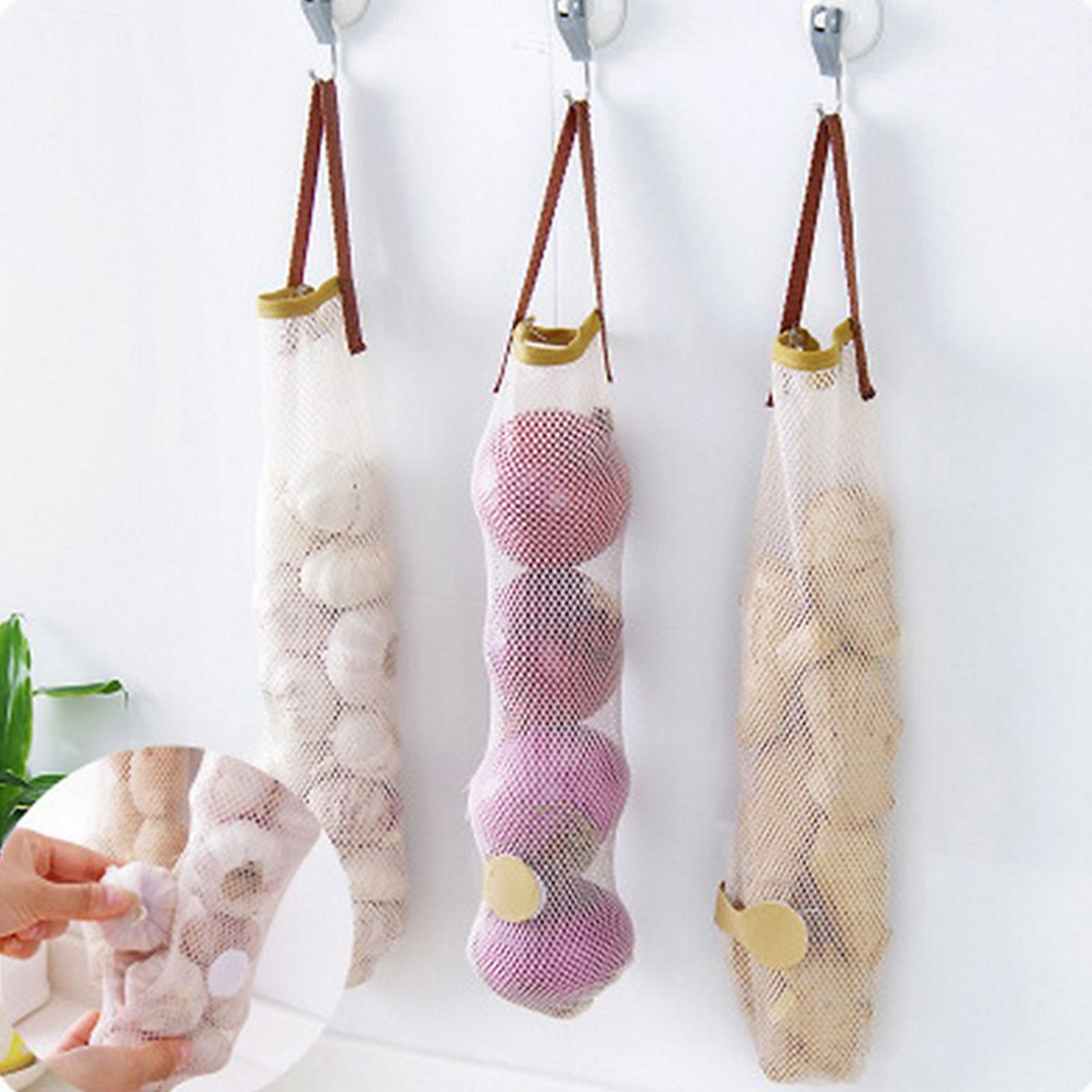 Fruit Storage Net Bag Breathable Reusable Hanging Storage Bag for Vegetable view 7