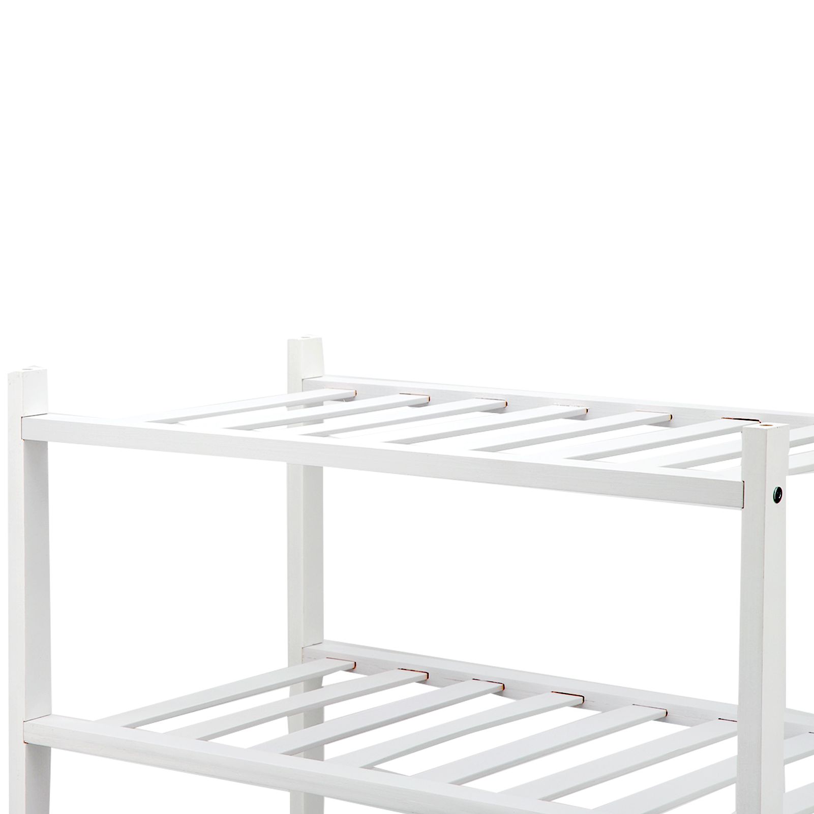 4 Tier Shoe Rack White Stackable Shoes Rack Organizer Multifunctional Bamboo view 13