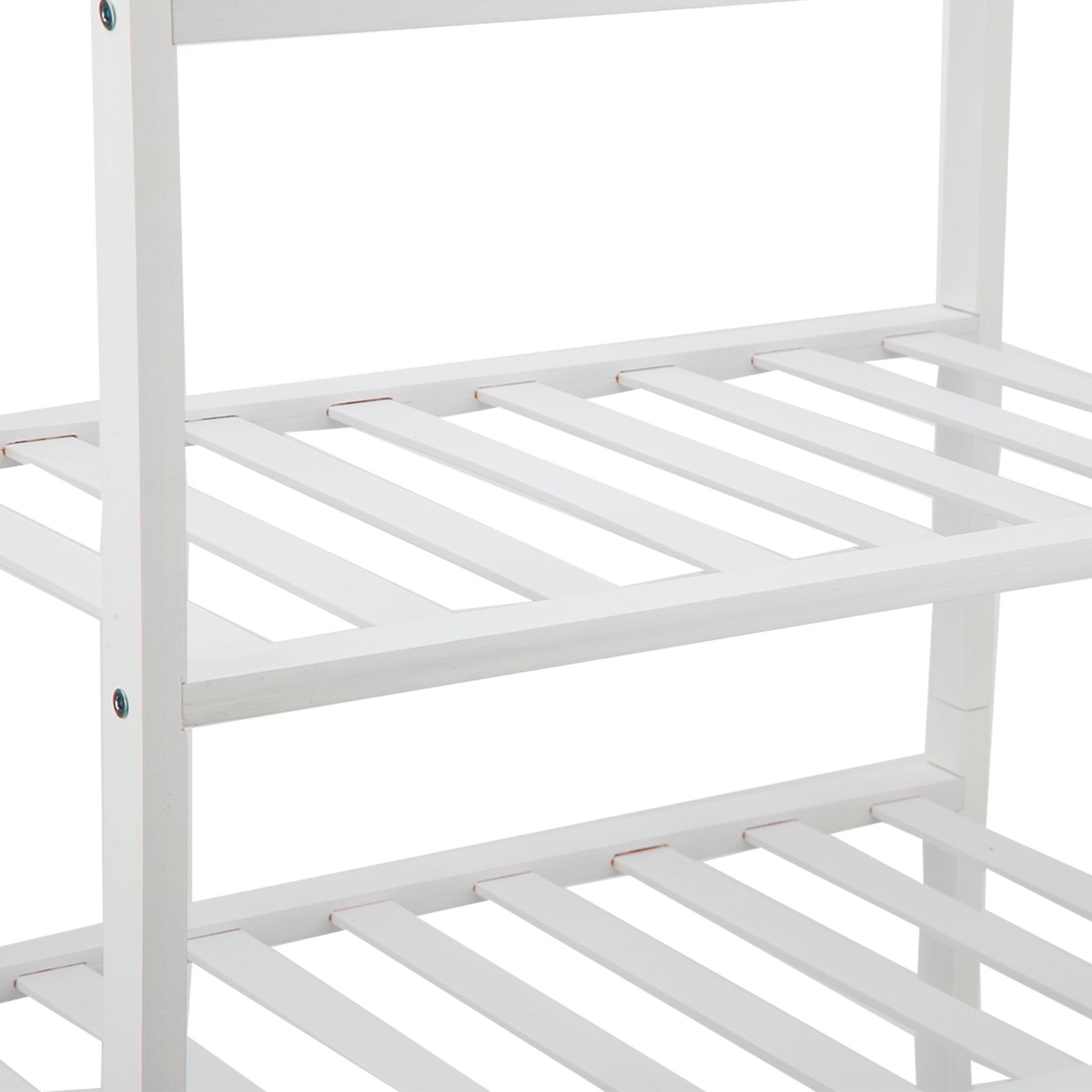 4 Tier Shoe Rack White Stackable Shoes Rack Organizer Multifunctional Bamboo view 15
