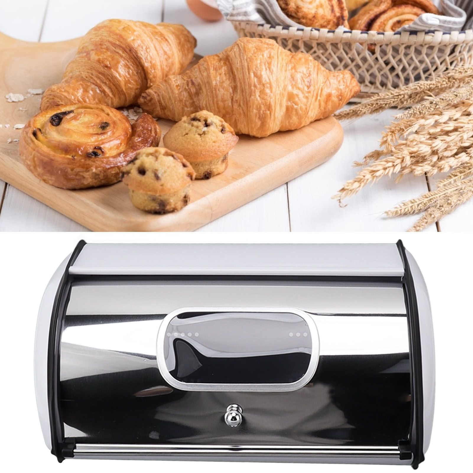 Bread Bin Bread Box Bread Holder Storage Container With Small Window for view 11