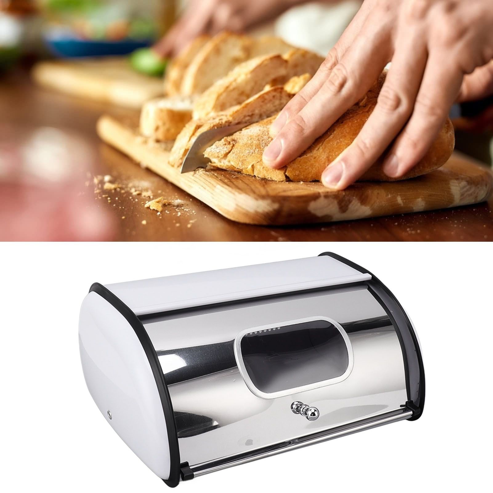 Bread Bin Bread Box Bread Holder Storage Container With Small Window for view 12