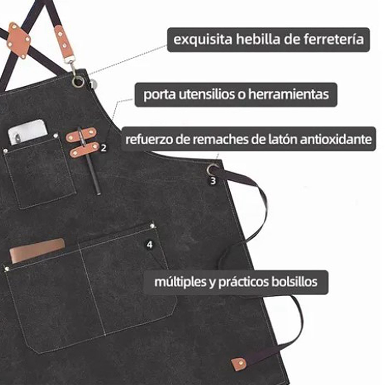 Work Apron Waterproof Breathable Adjustable Thickened Unisex Kitchen Apron view 13