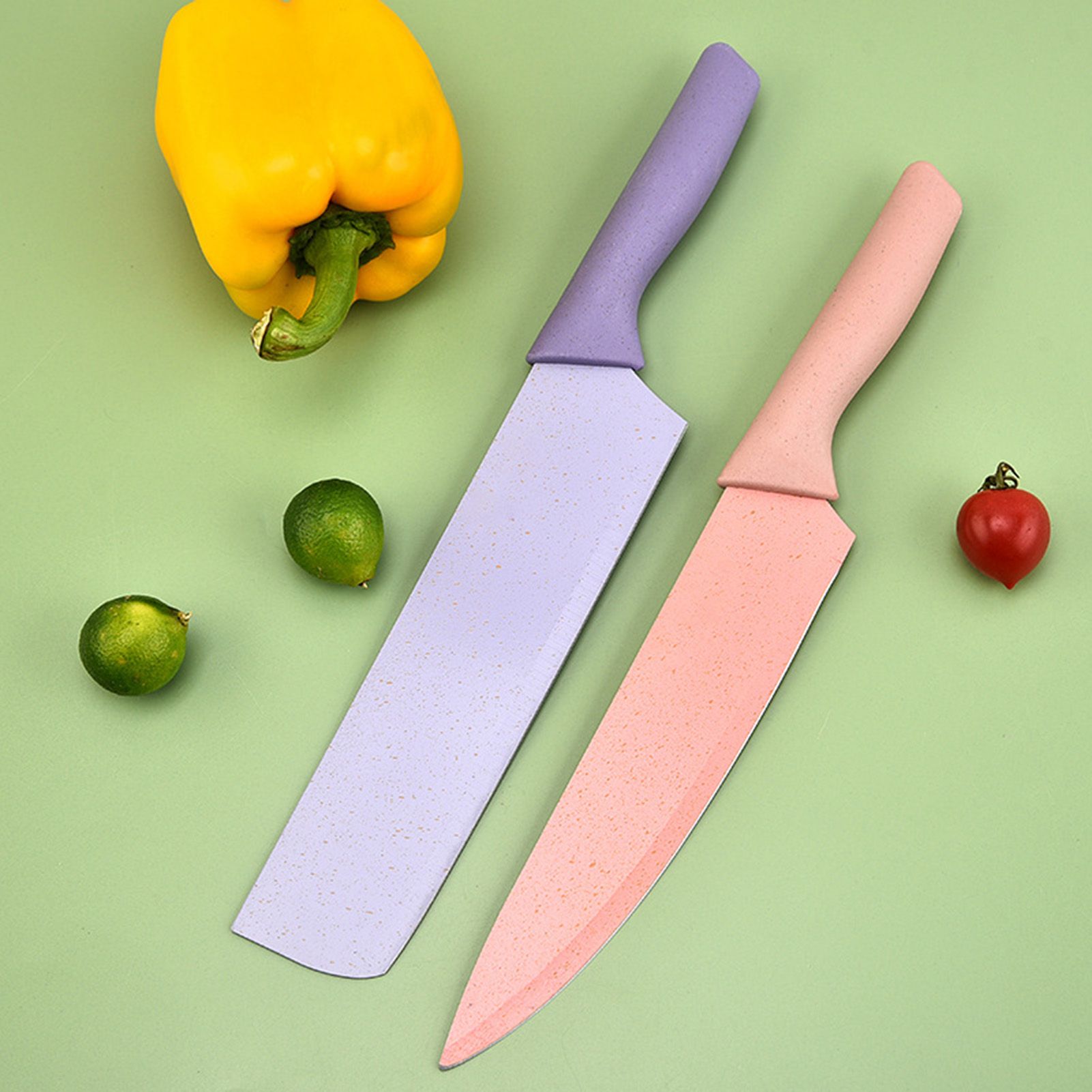 7 PCS Wheat Straw Knife Set Chef Knife Bread Knife Peeling Knife Scissors view 9