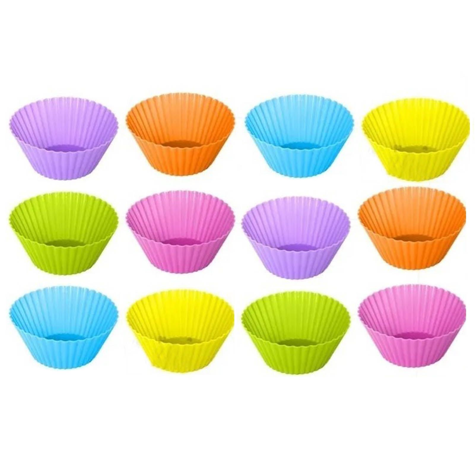 12pcs Silicone Baking Cups High Temperature Resistant Food Grade Silicone