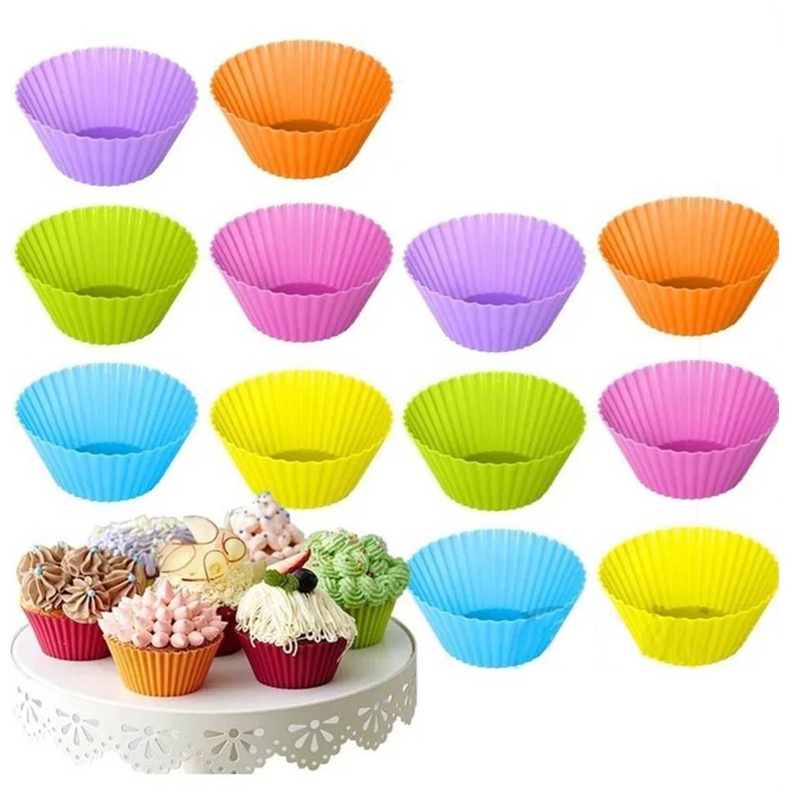12pcs Silicone Baking Cups High Temperature Resistant Food Grade Silicone view 5