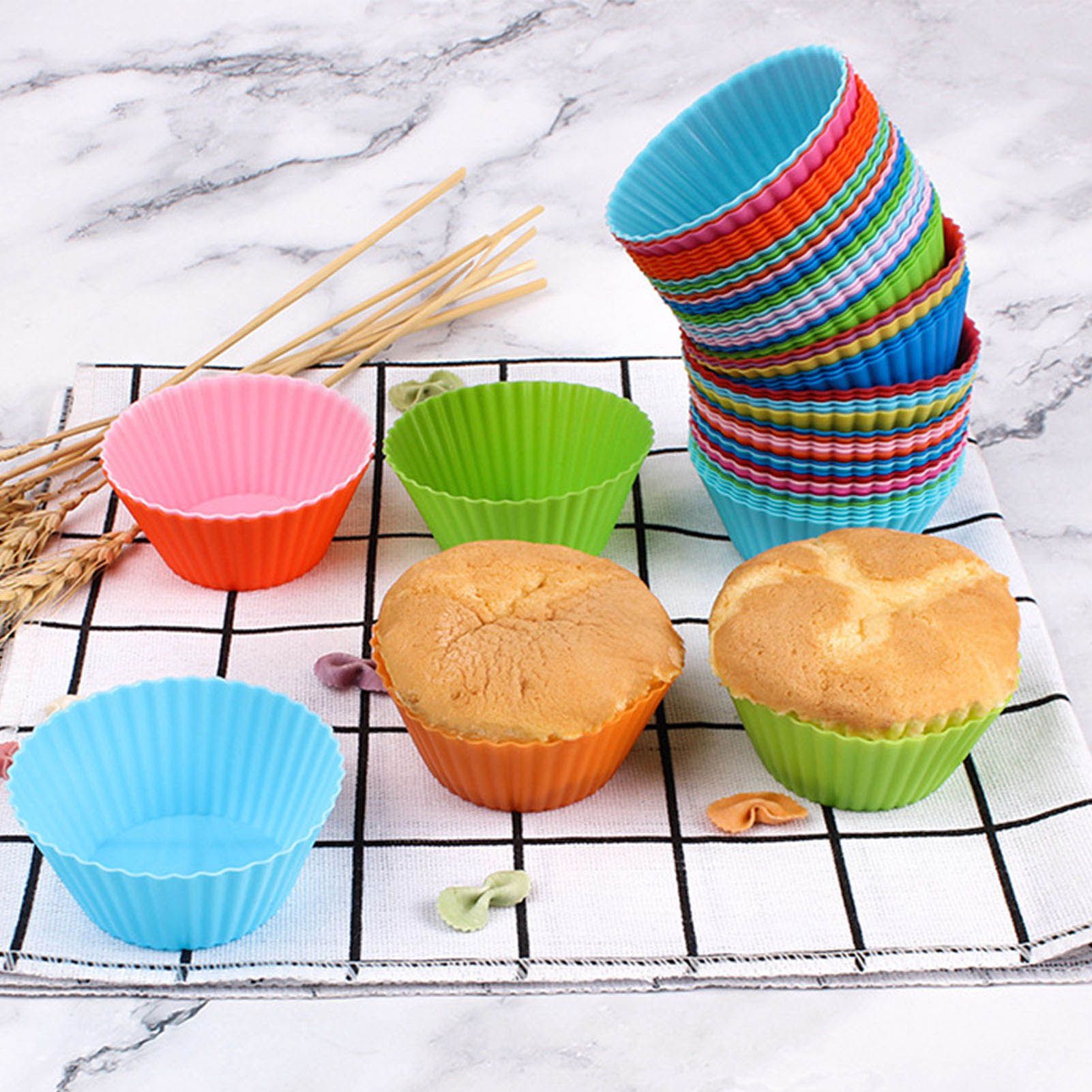 12pcs Silicone Baking Cups High Temperature Resistant Food Grade Silicone view 6