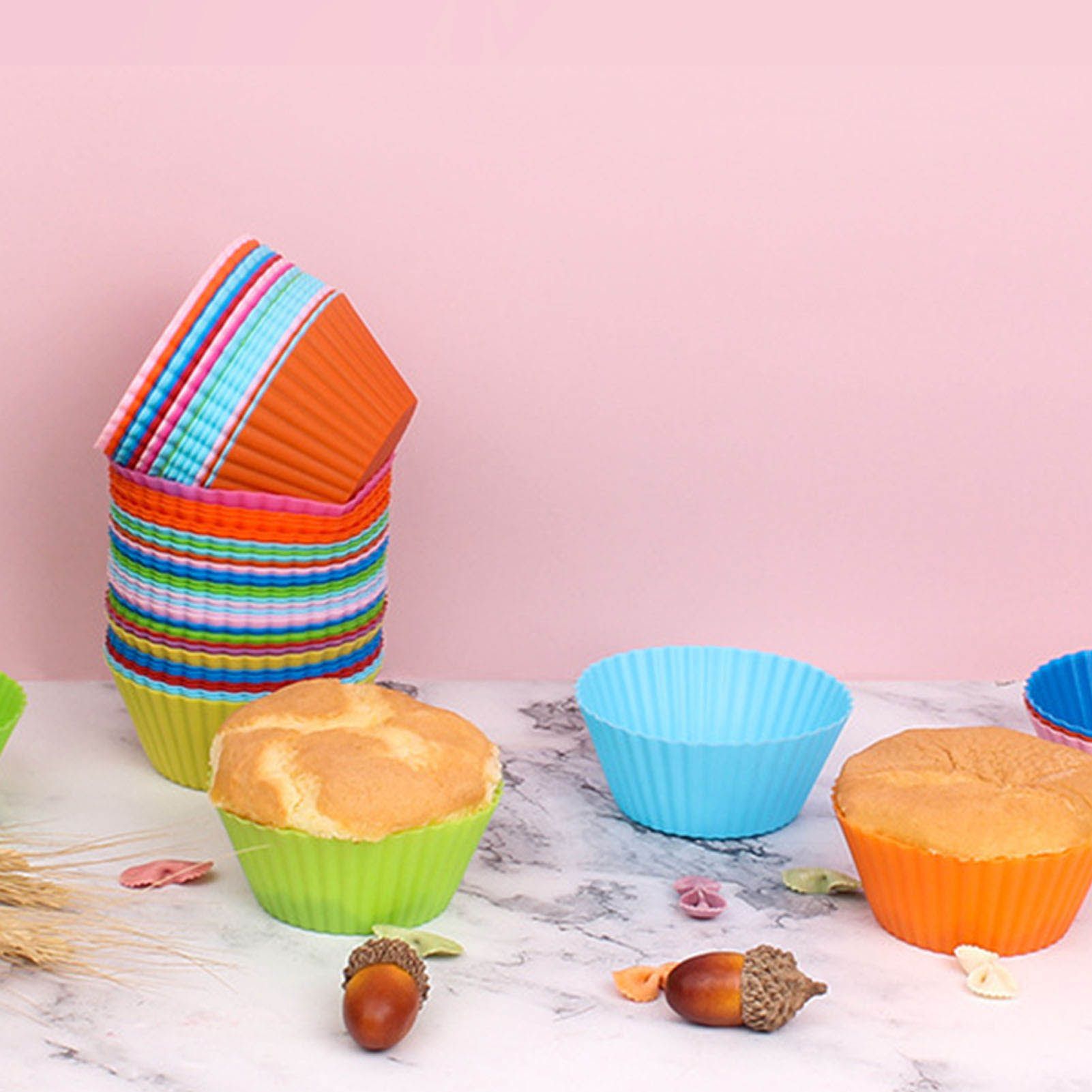 12pcs Silicone Baking Cups High Temperature Resistant Food Grade Silicone view 10