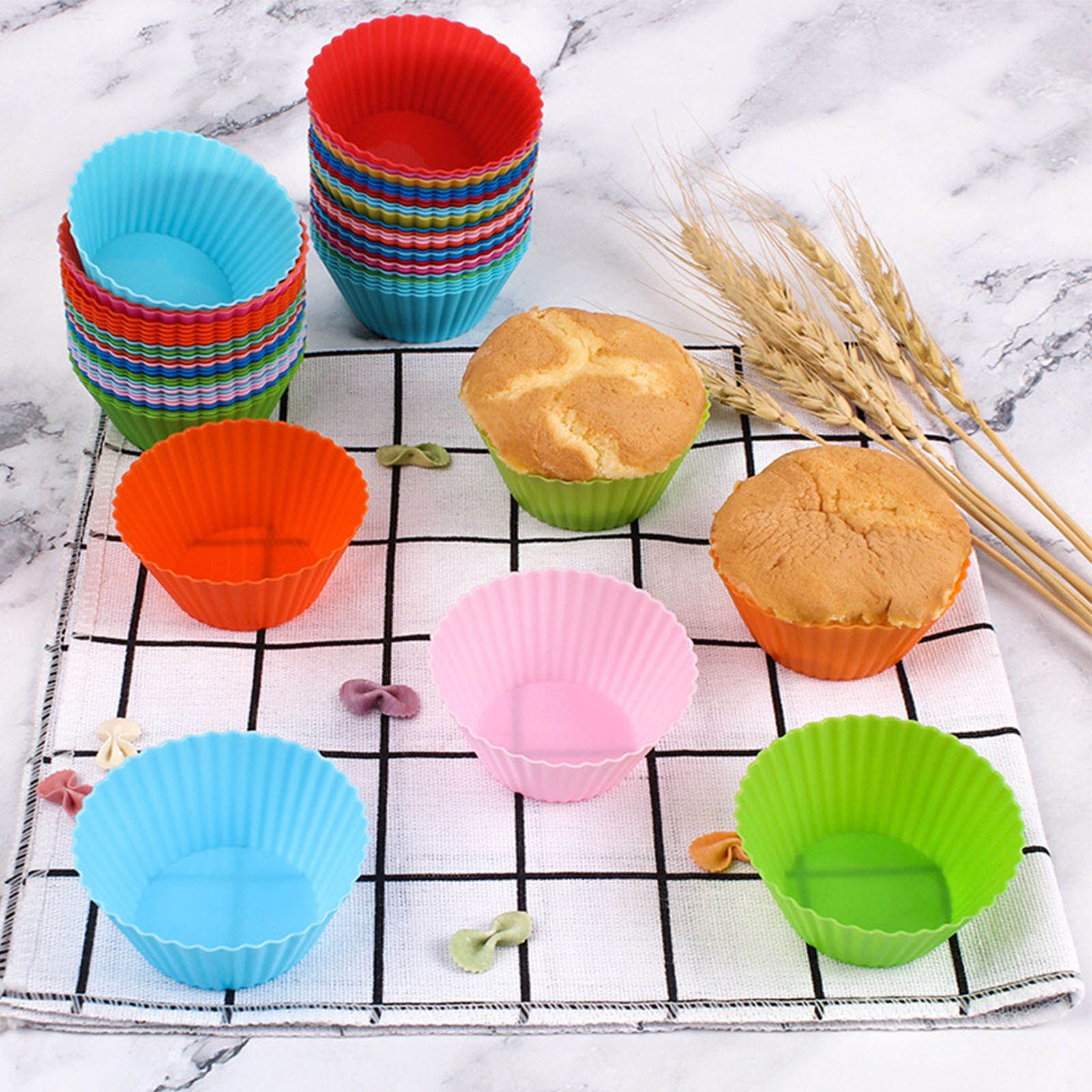 12pcs Silicone Baking Cups High Temperature Resistant Food Grade Silicone view 11
