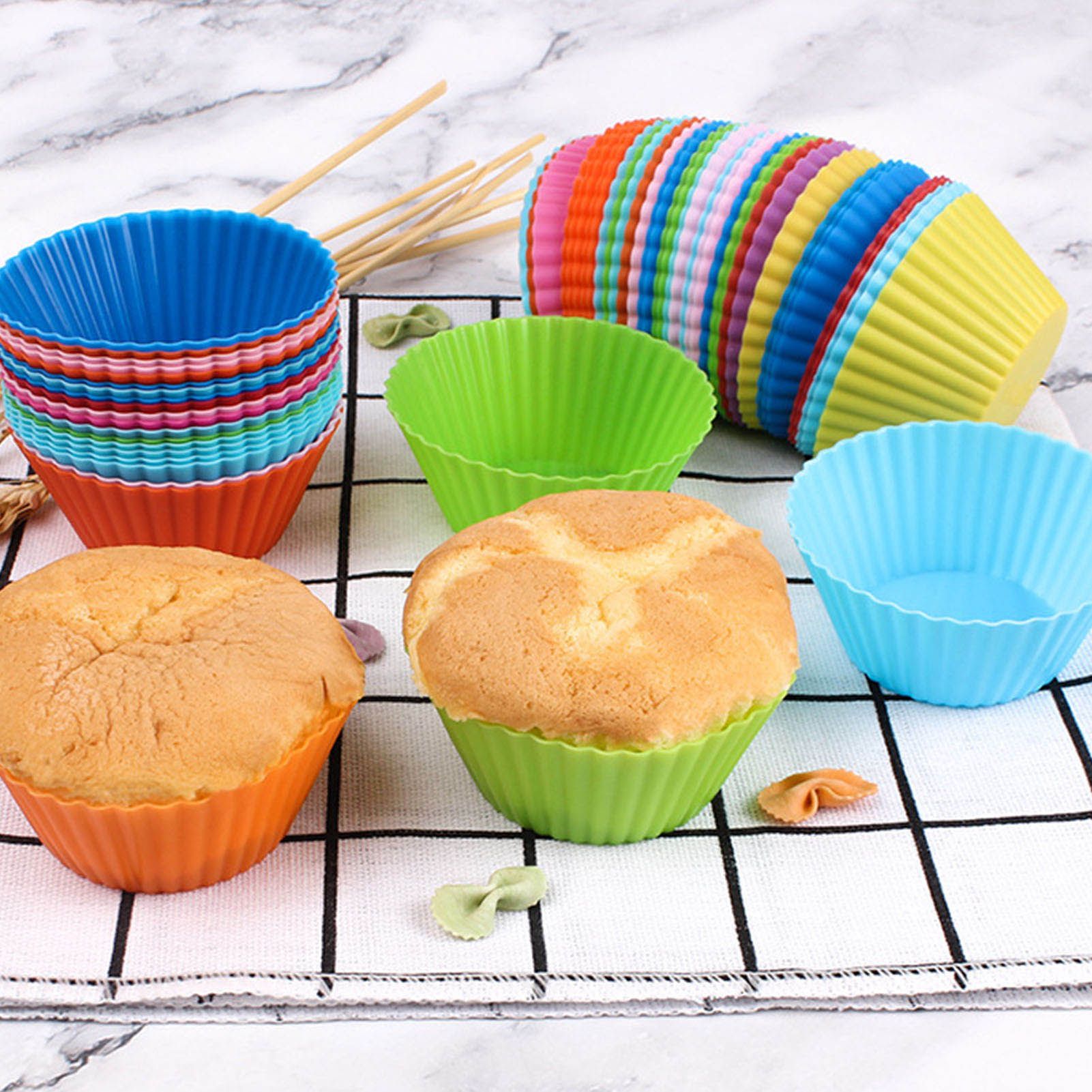 12pcs Silicone Baking Cups High Temperature Resistant Food Grade Silicone view 12
