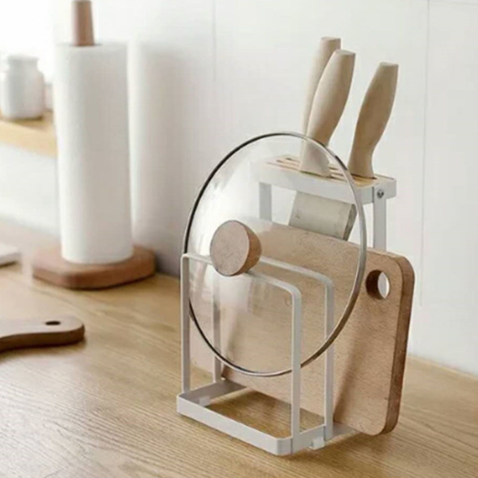 Knife Cutting Board Holder Multifunctional Pot Lid Knife Block Cutting Board view 5