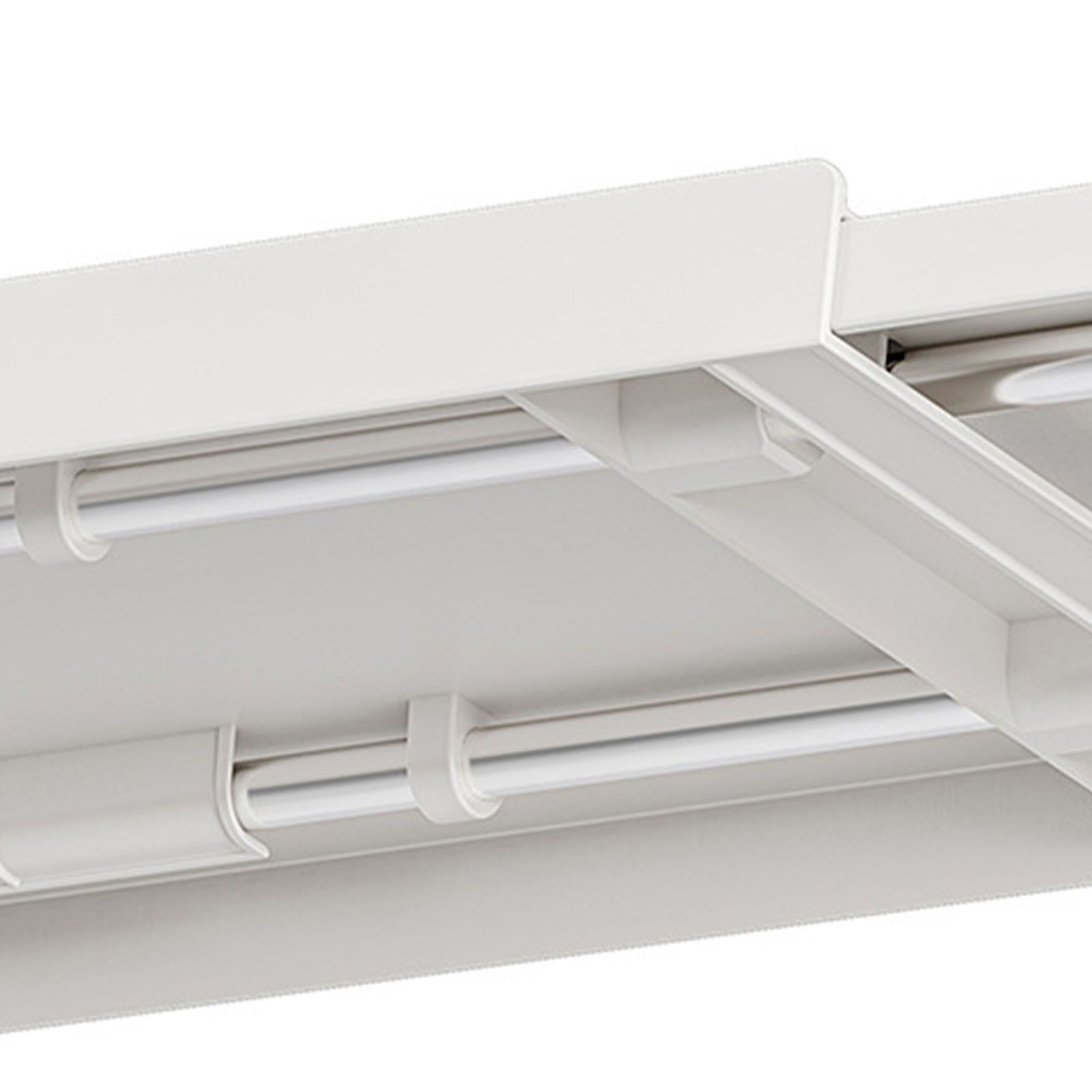 Tabletop Kitchen Storage Rack White Plastic Double Layers Telescopic Kitchen view 11