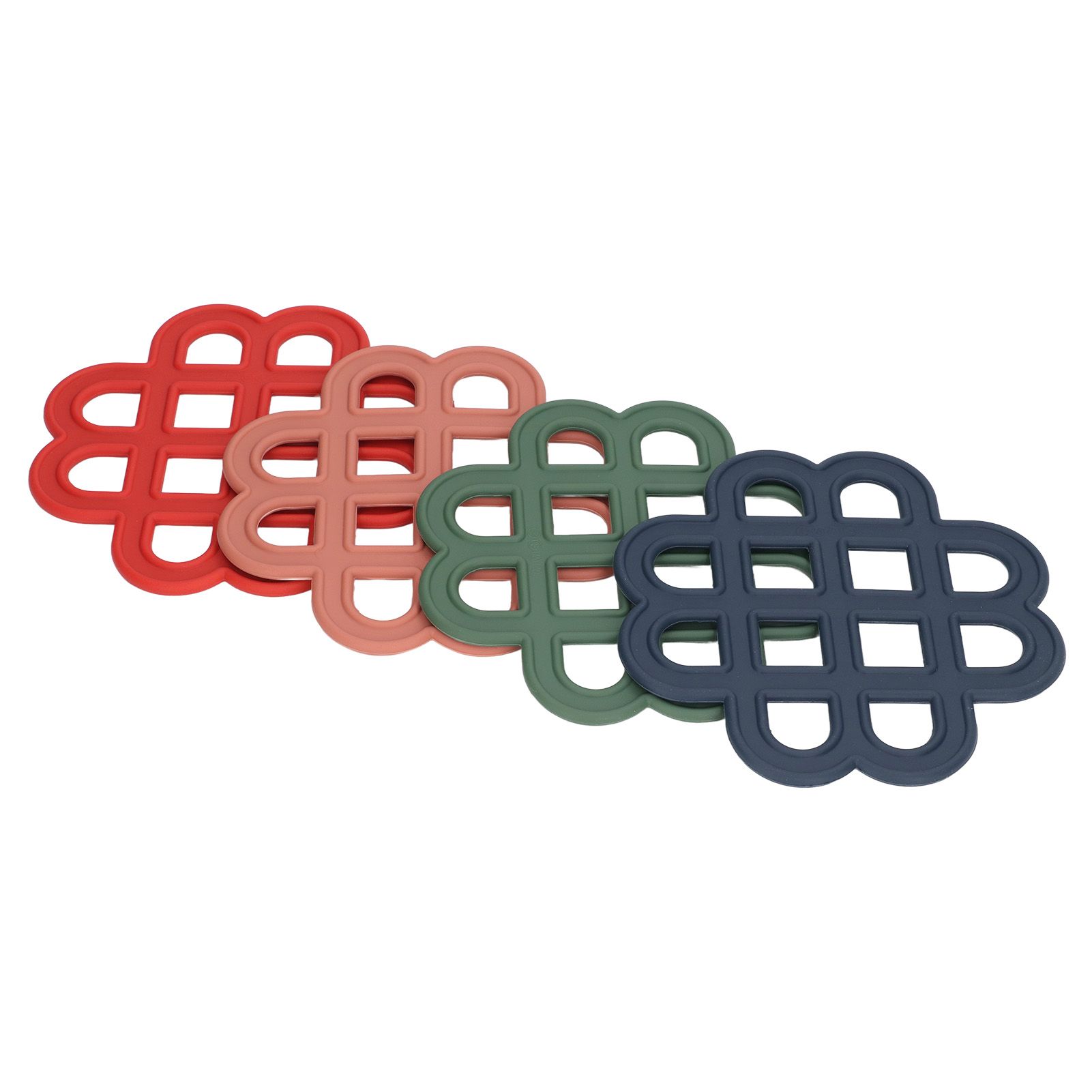 4Pcs Silicone Trivet Pad Hollow Heat Resistant Slip Resistant China Knotted view 5