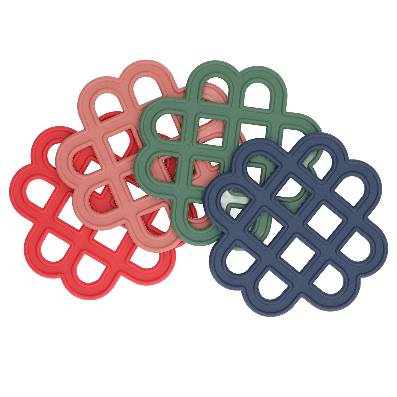 4Pcs Silicone Trivet Pad Hollow Heat Resistant Slip Resistant China Knotted view 6