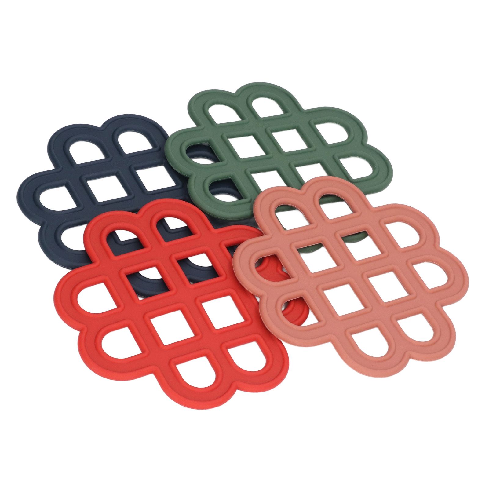4Pcs Silicone Trivet Pad Hollow Heat Resistant Slip Resistant China Knotted view 13