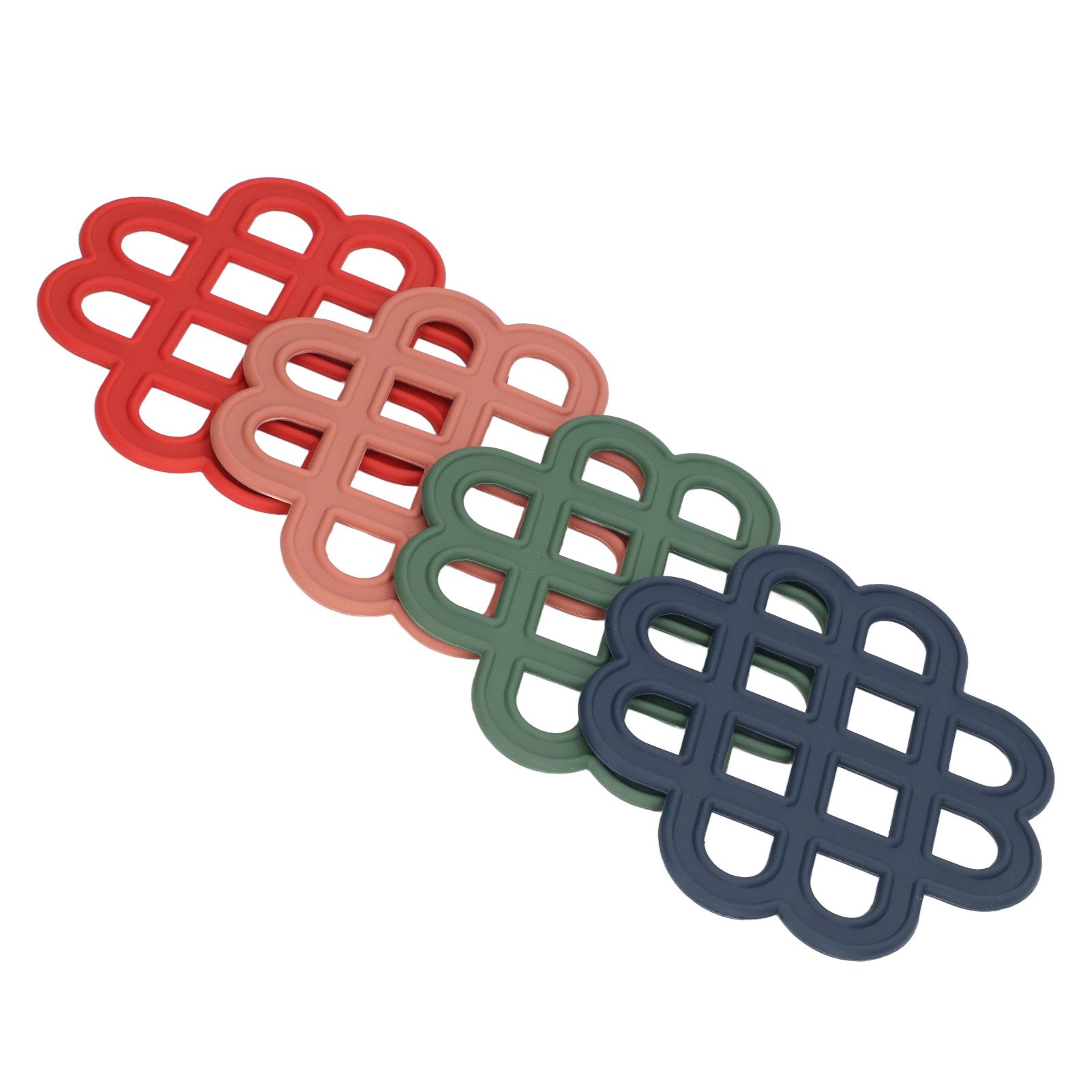 4Pcs Silicone Trivet Pad Hollow Heat Resistant Slip Resistant China Knotted view 15